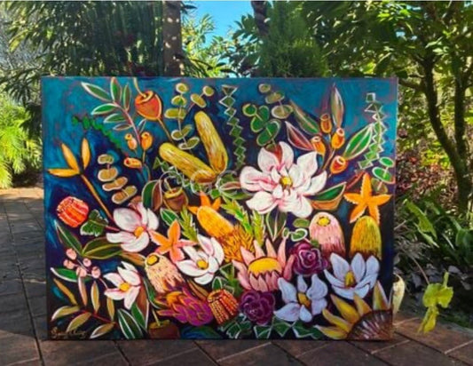 Aussie Flowers with Magnolia - Gold Coast Gallery Of ArtLucy Car