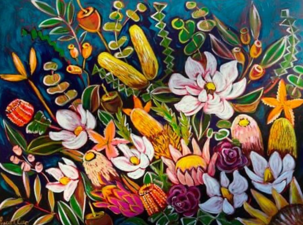 Aussie Flowers with Magnolia - Gold Coast Gallery Of ArtLucy Car