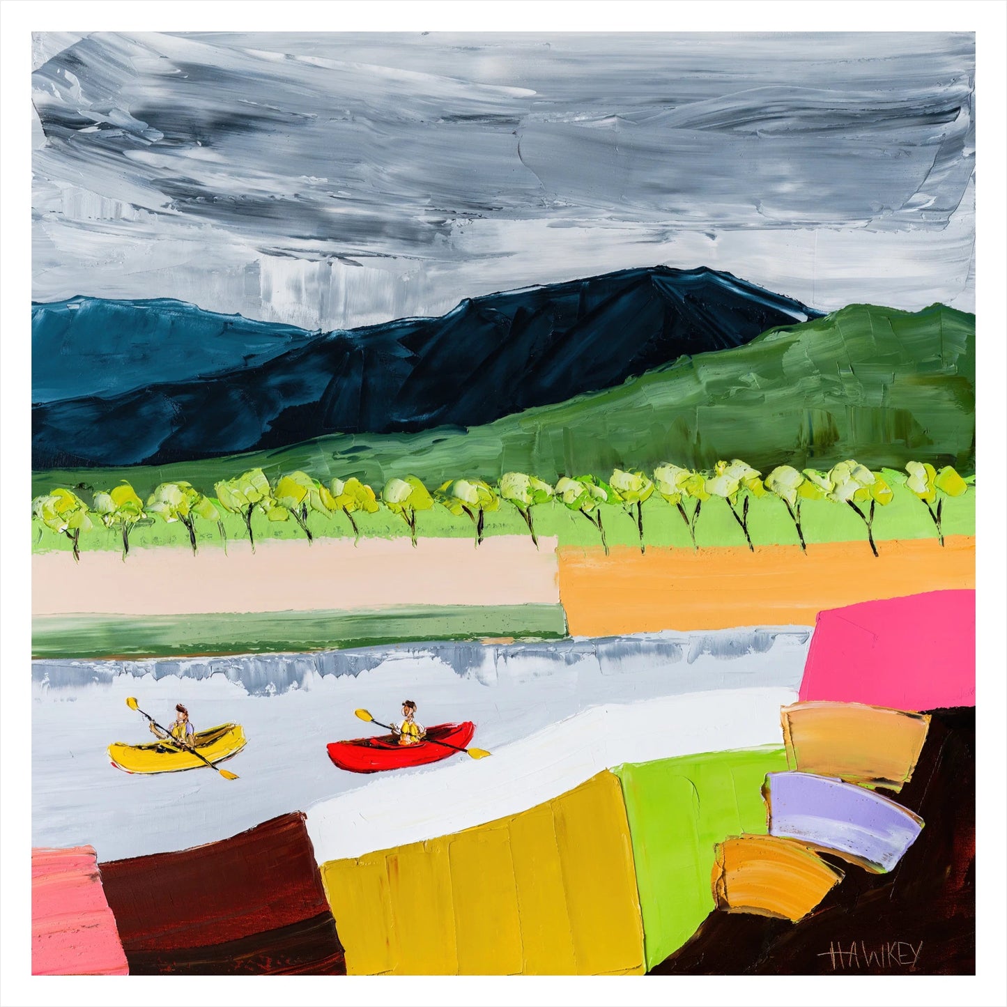 Canoeing The Grampians - Fine Art Print - Gold Coast Gallery Of ArtAngela Hawkey