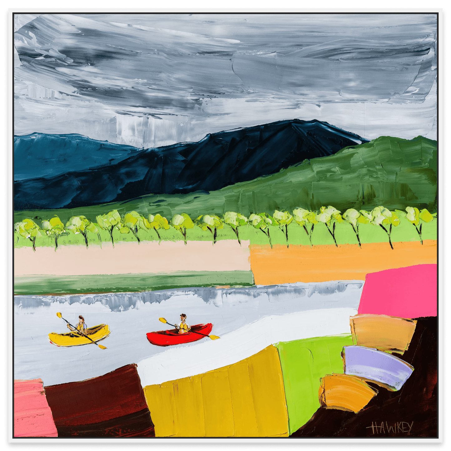 Canoeing The Grampians - Fine Art Print - Gold Coast Gallery Of ArtAngela Hawkey