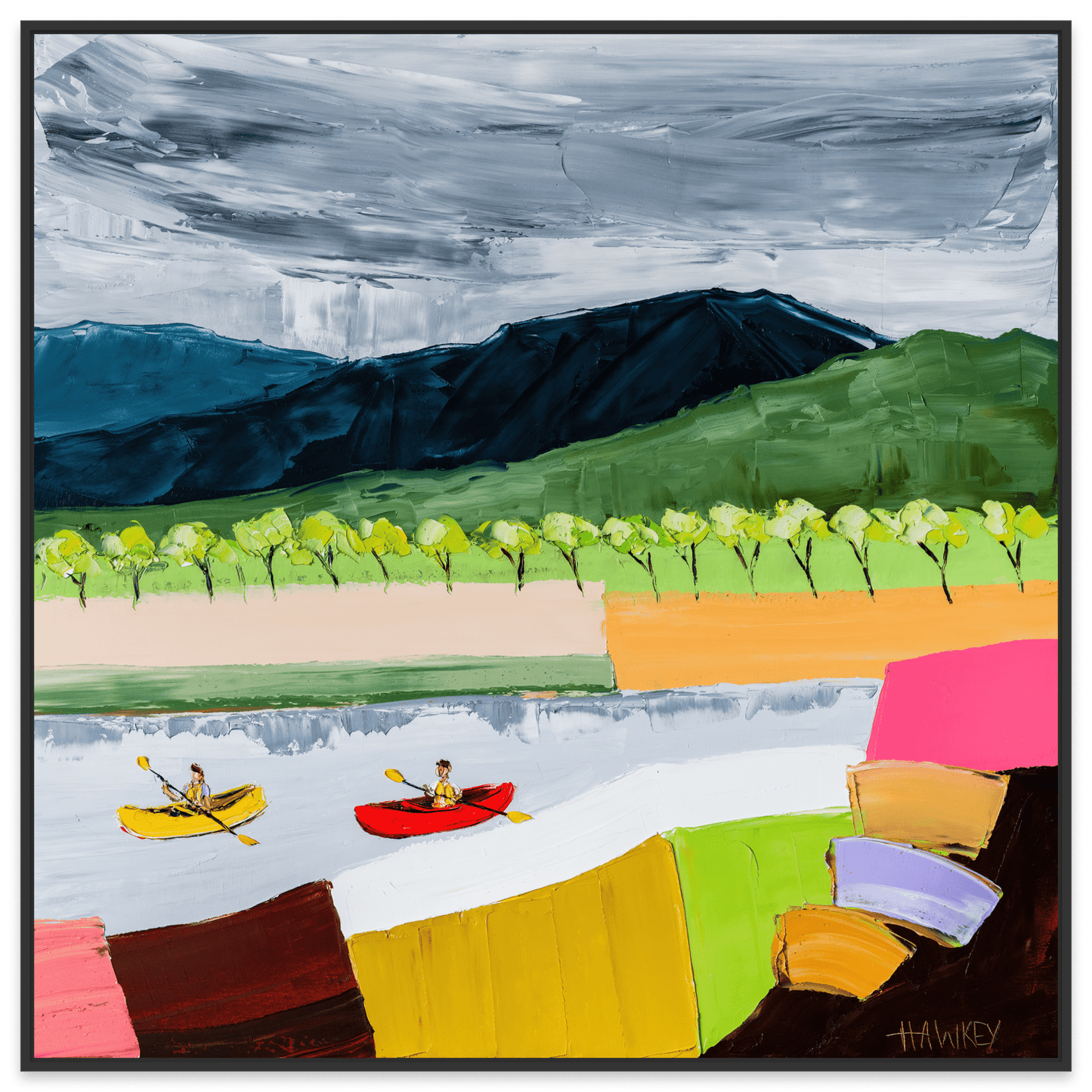 Canoeing The Grampians - Fine Art Print - Gold Coast Gallery Of ArtAngela Hawkey