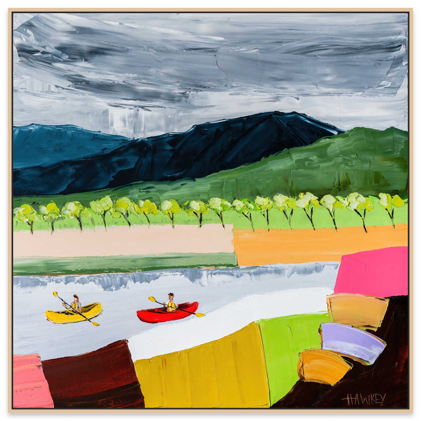 Canoeing The Grampians - Fine Art Print - Gold Coast Gallery Of ArtAngela Hawkey