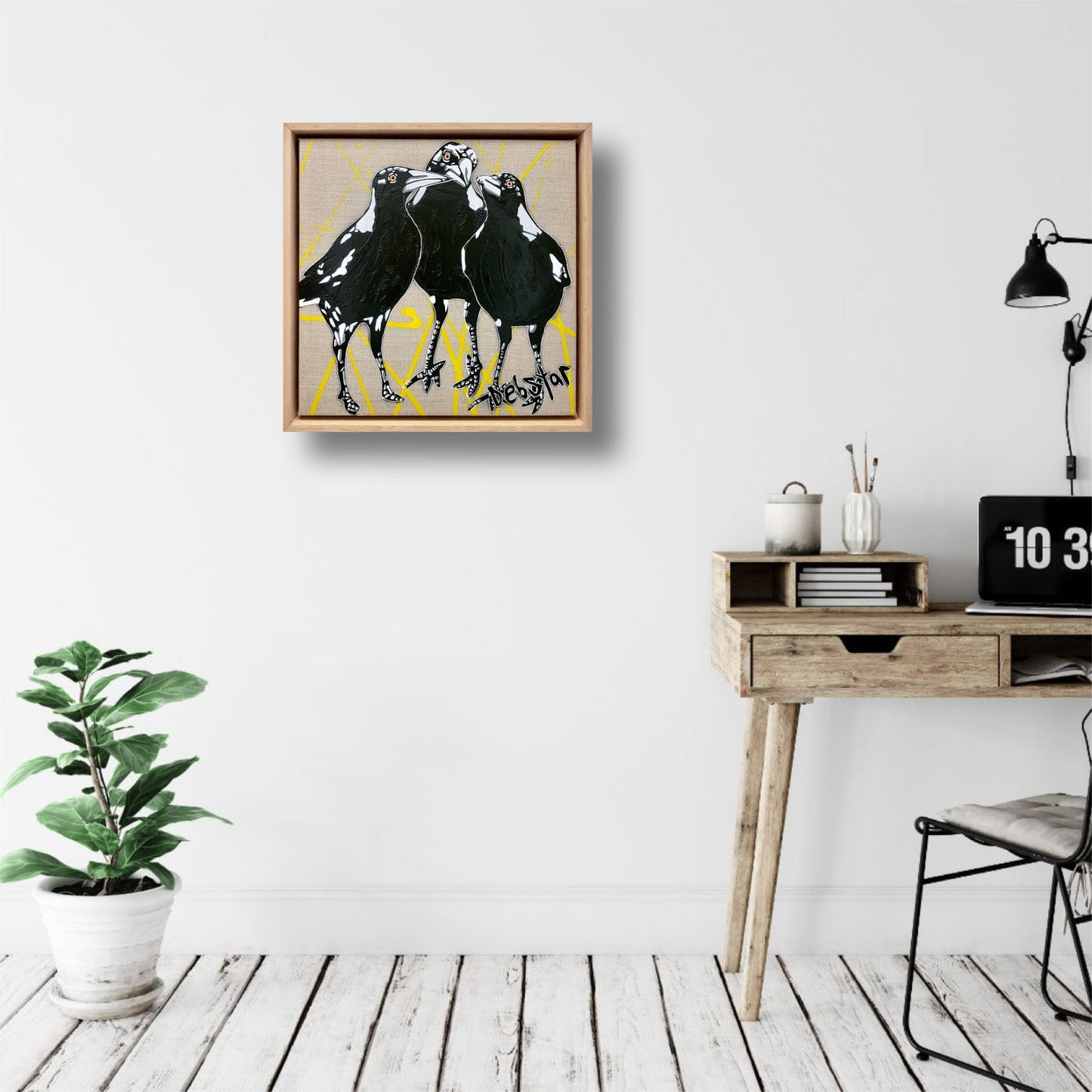 Cheeky Magpie! Huddle - Original Art - Gold Coast Gallery Of ArtDeborah Lang
