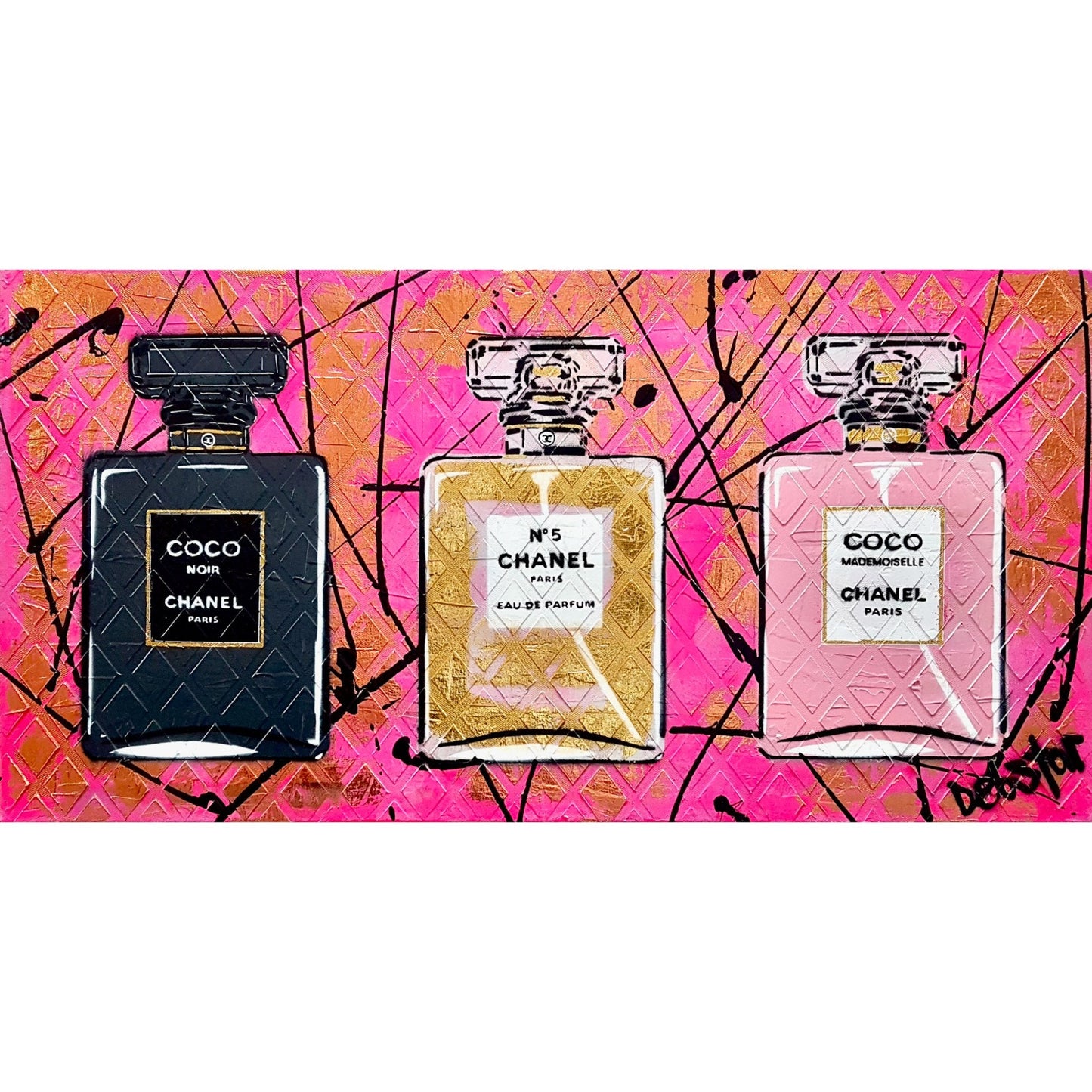 Coco Chanel Perfume Collection Pink - Original Art - Gold Coast Gallery Of ArtDeborah Lang