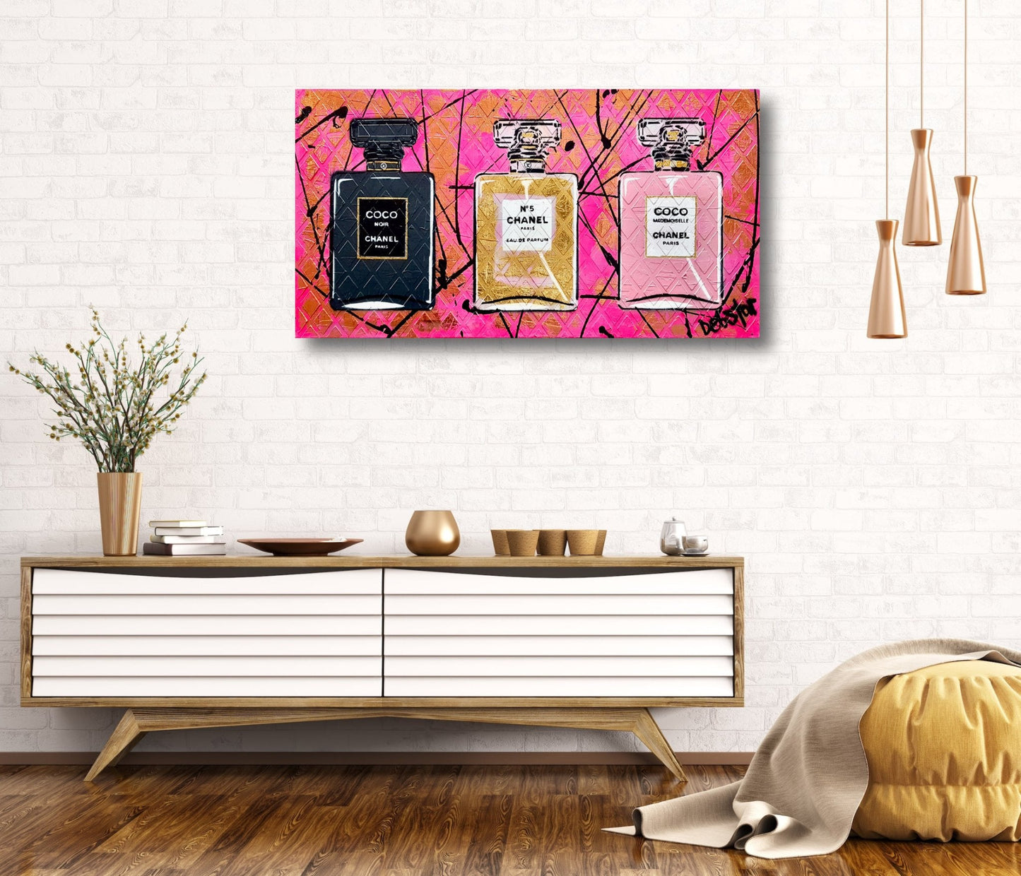 Coco Chanel Perfume Collection Pink - Original Art - Gold Coast Gallery Of ArtDeborah Lang