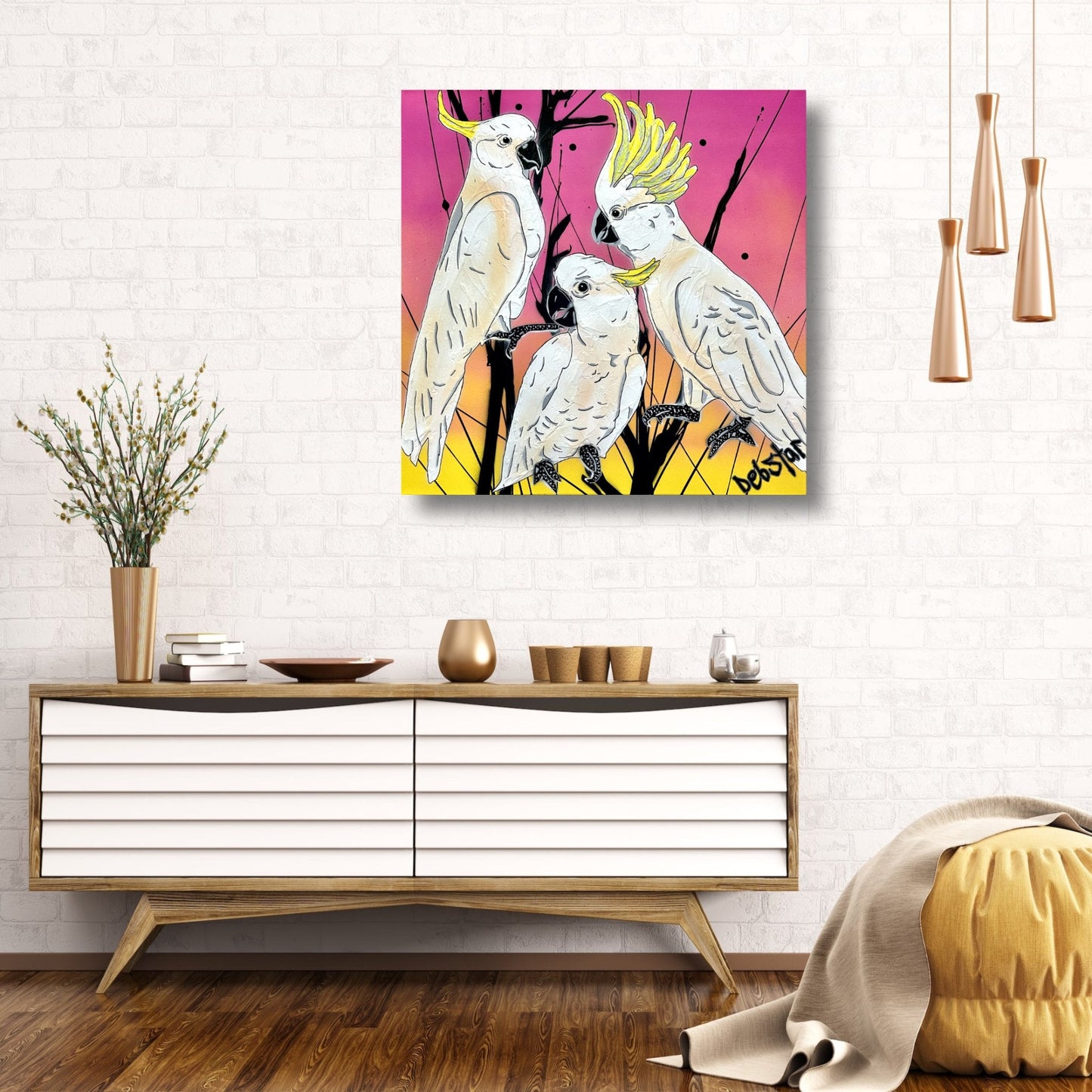 Crackle of Cockatoos Sunset - Gold Coast Gallery Of ArtDeborah Lang