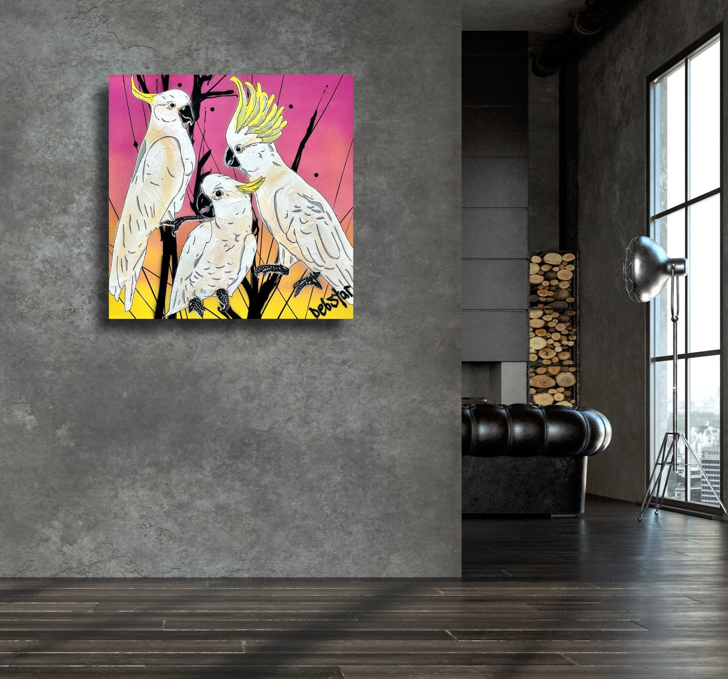 Crackle of Cockatoos Sunset - Gold Coast Gallery Of ArtDeborah Lang