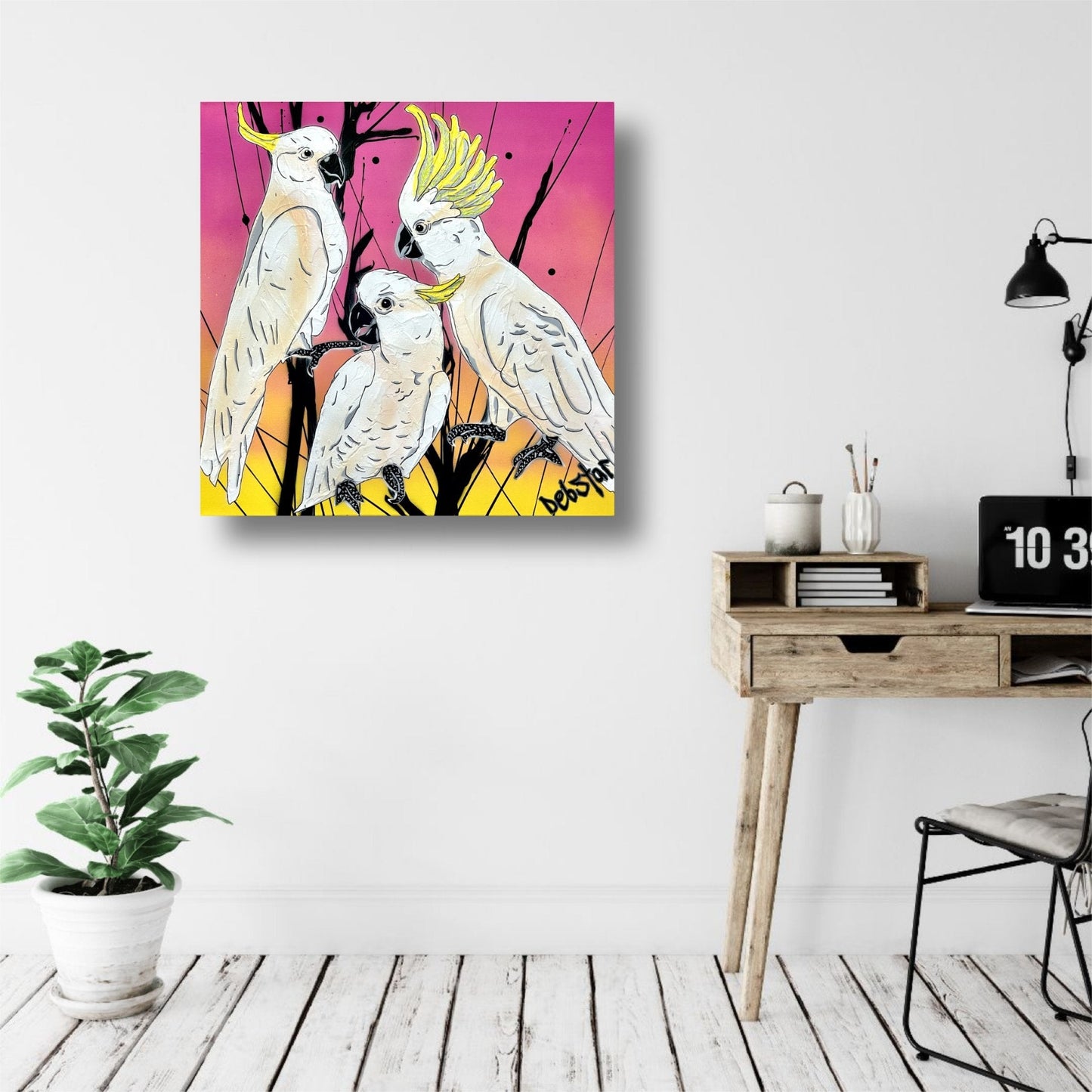 Crackle of Cockatoos Sunset - Gold Coast Gallery Of ArtDeborah Lang