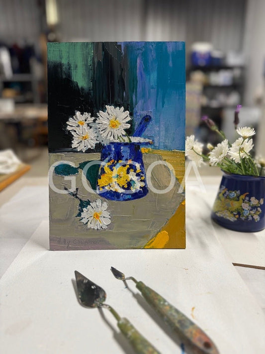 Daisies in vintage Romanian Coffee Jug - Gold Coast Gallery Of ArtHilly Coufreur