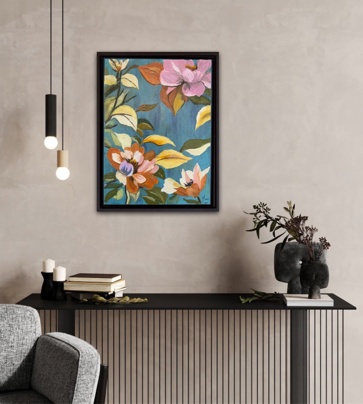 Dancing Blossom textured art - Gold Coast Gallery Of ArtMonica Maleck