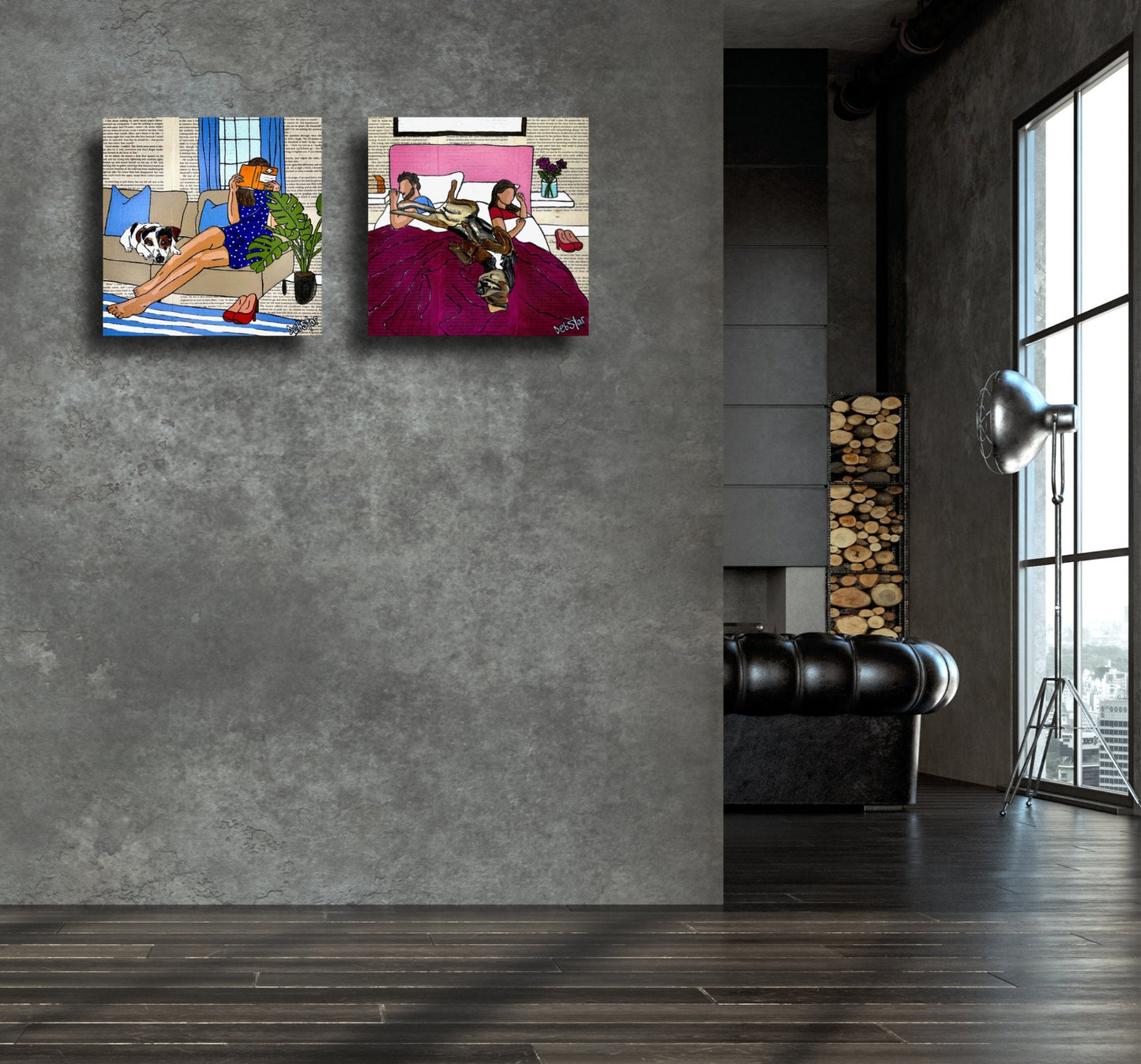 Dog Days - Bedtime 2 - Original Art - Gold Coast Gallery Of ArtDeborah Lang