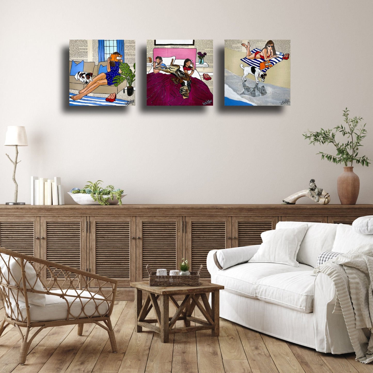 Dog Days - Bedtime 2 - Original Art - Gold Coast Gallery Of ArtDeborah Lang