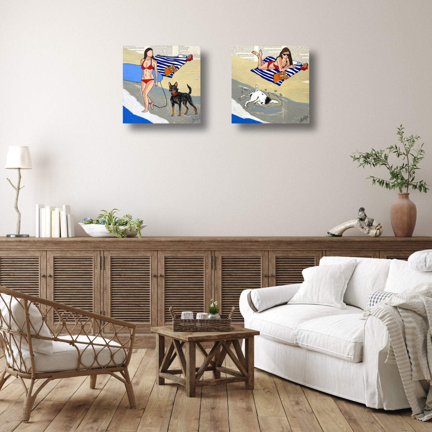 Dog Days - Lets Surf 2 - Gold Coast Gallery Of Artdeborah lang