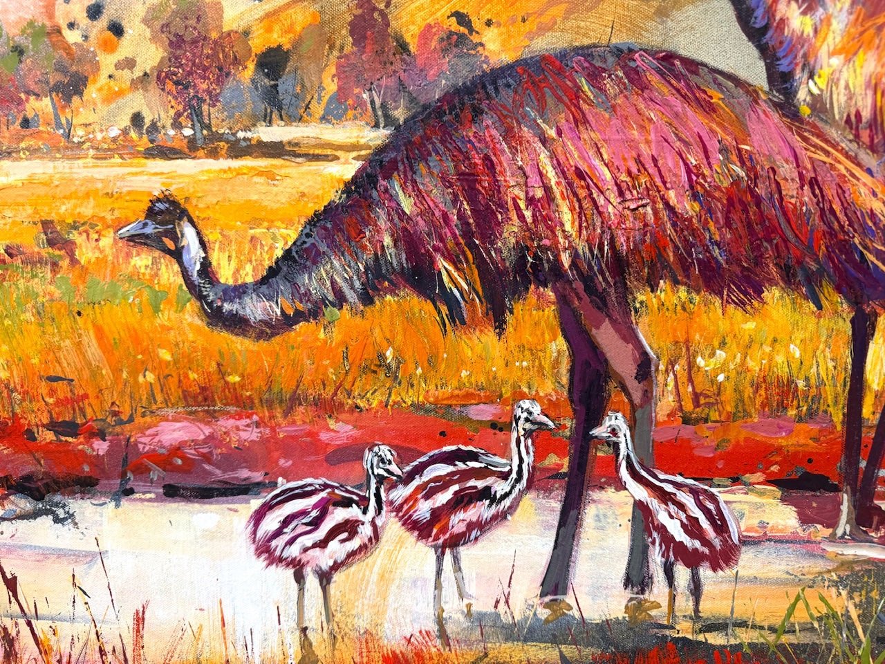 Emu Family in the Kimberley - Gold Coast Gallery Of ArtJos Coufreur