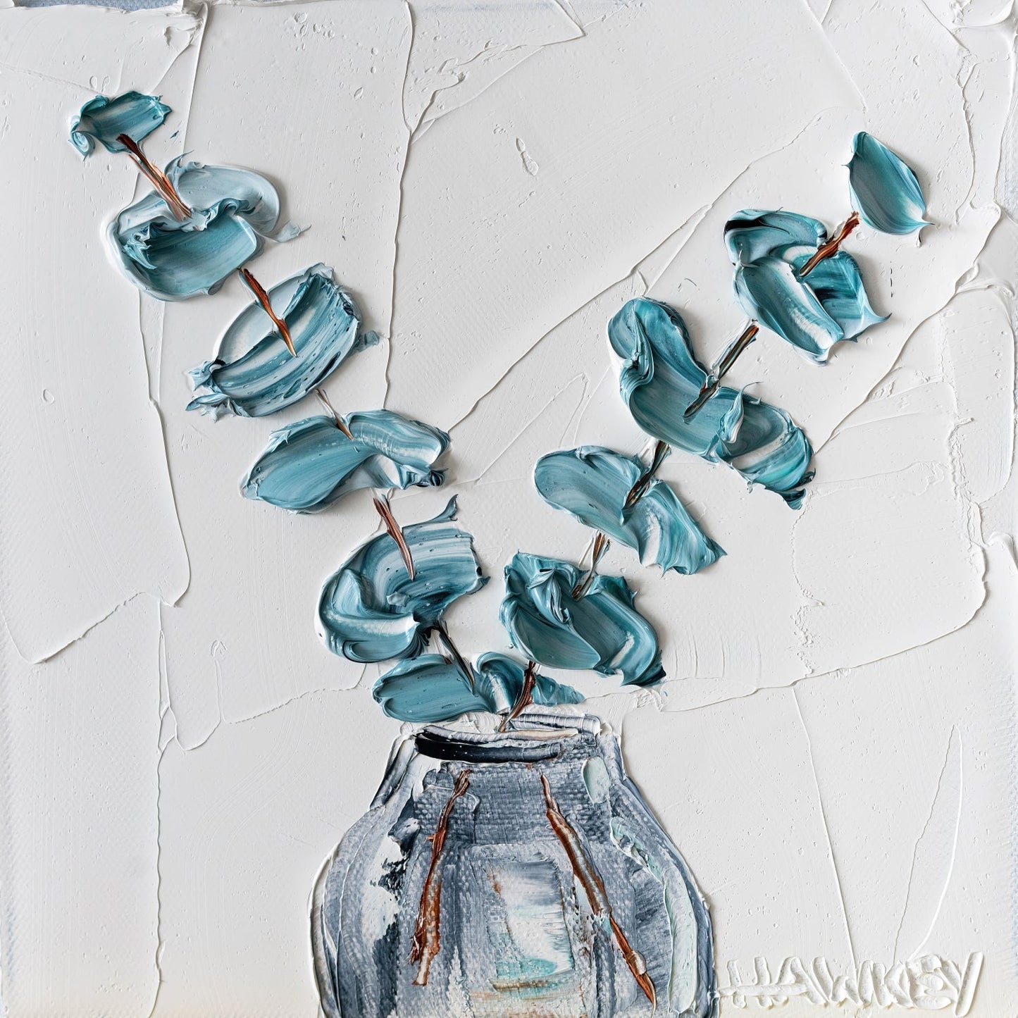 Eucalyptus On White - Fine Art Print - Gold Coast Gallery Of ArtAngela Hawkey