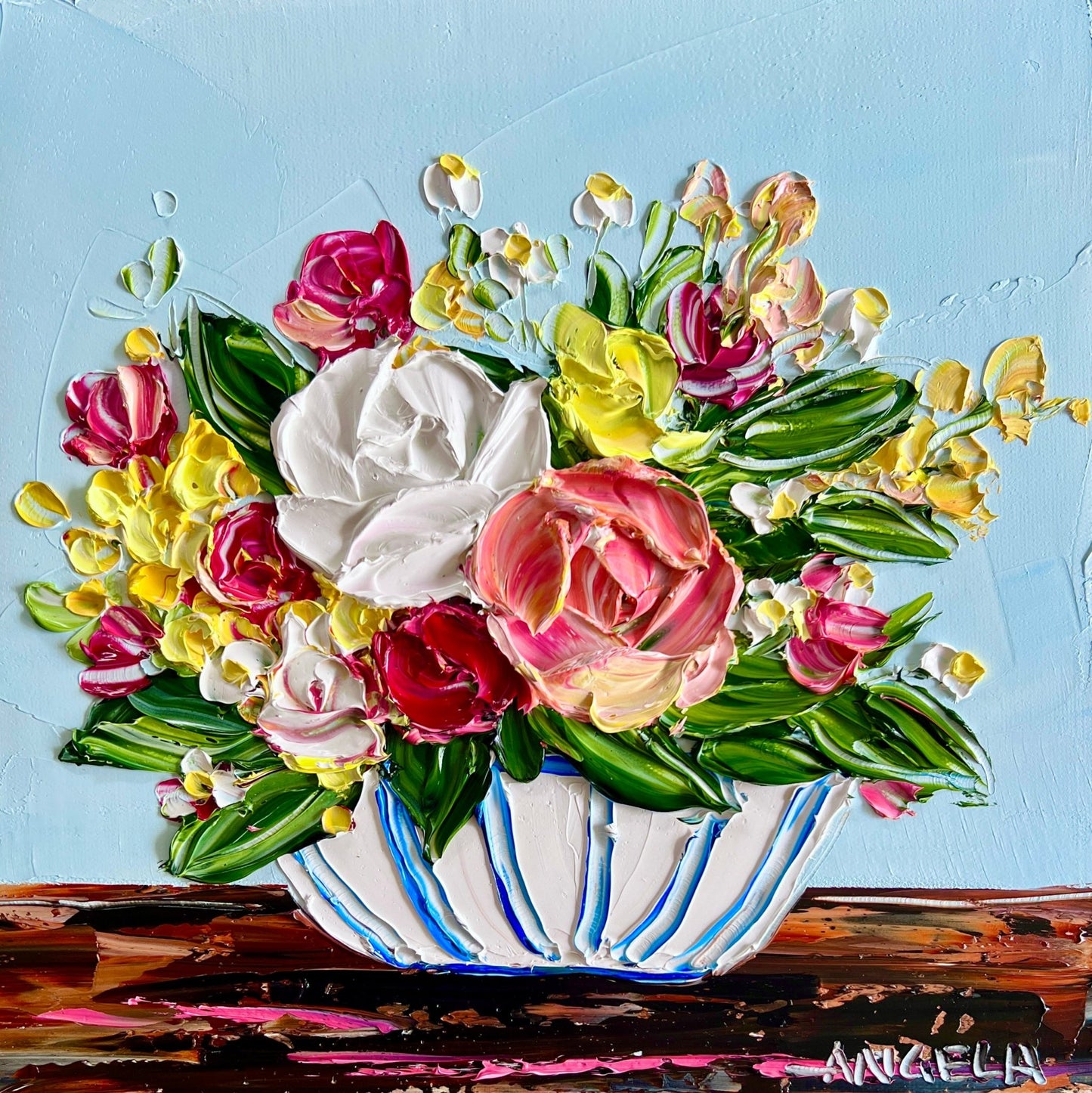 Festive Flowers - Original Art - Gold Coast Gallery Of ArtAngela Hawkey