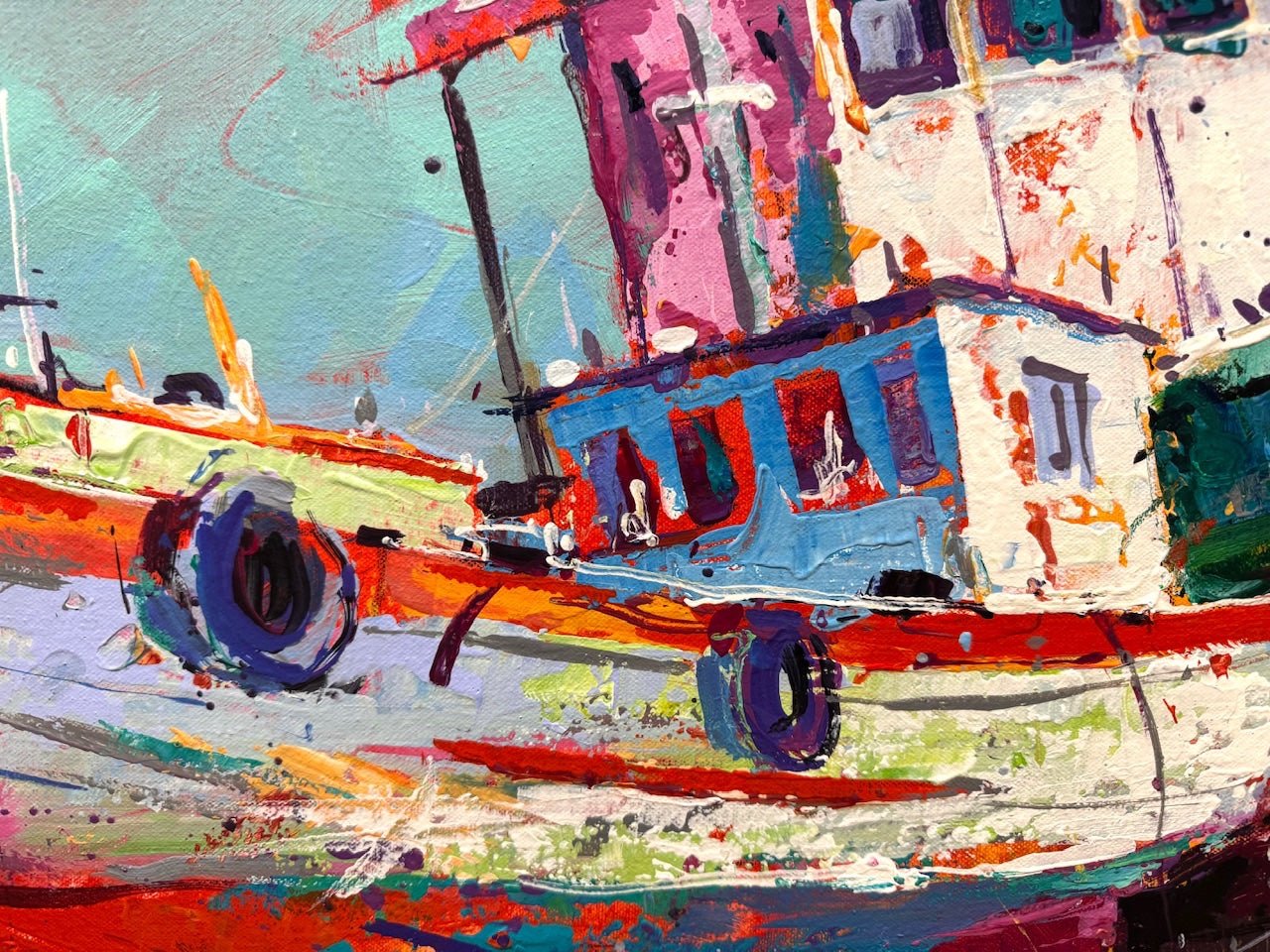 Fishing Boats 2 - Original Art - Gold Coast Gallery Of ArtJos Coufreur