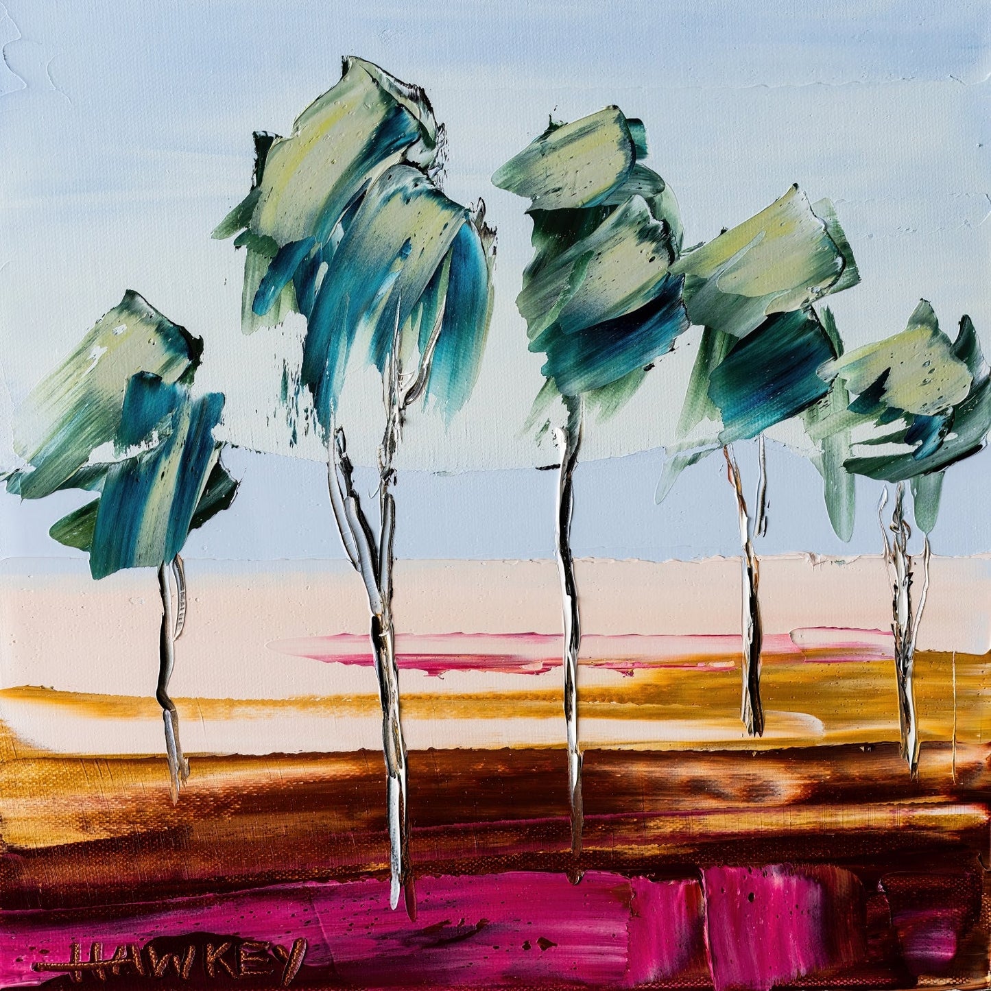 Five Trees - Fine Art Print - Gold Coast Gallery Of ArtAngela Hawkey