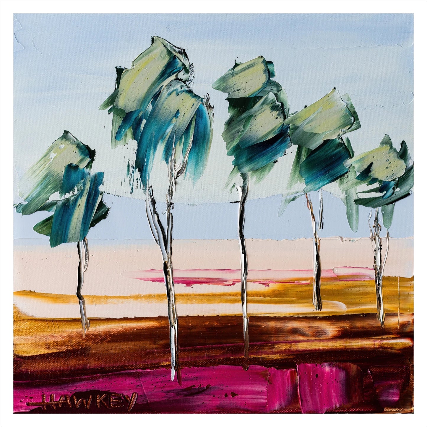 Five Trees - Fine Art Print - Gold Coast Gallery Of ArtAngela Hawkey