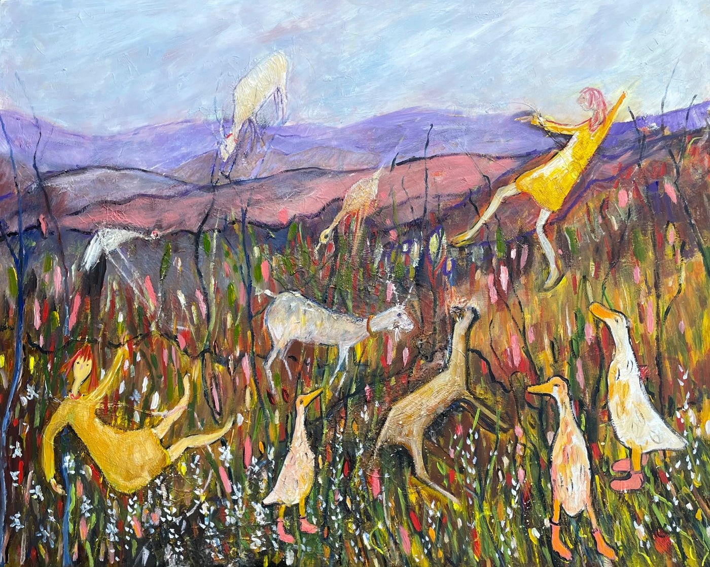 Fun in a Field of Wildflowers - Original Art - Gold Coast Gallery Of ArtVivienne Heckels