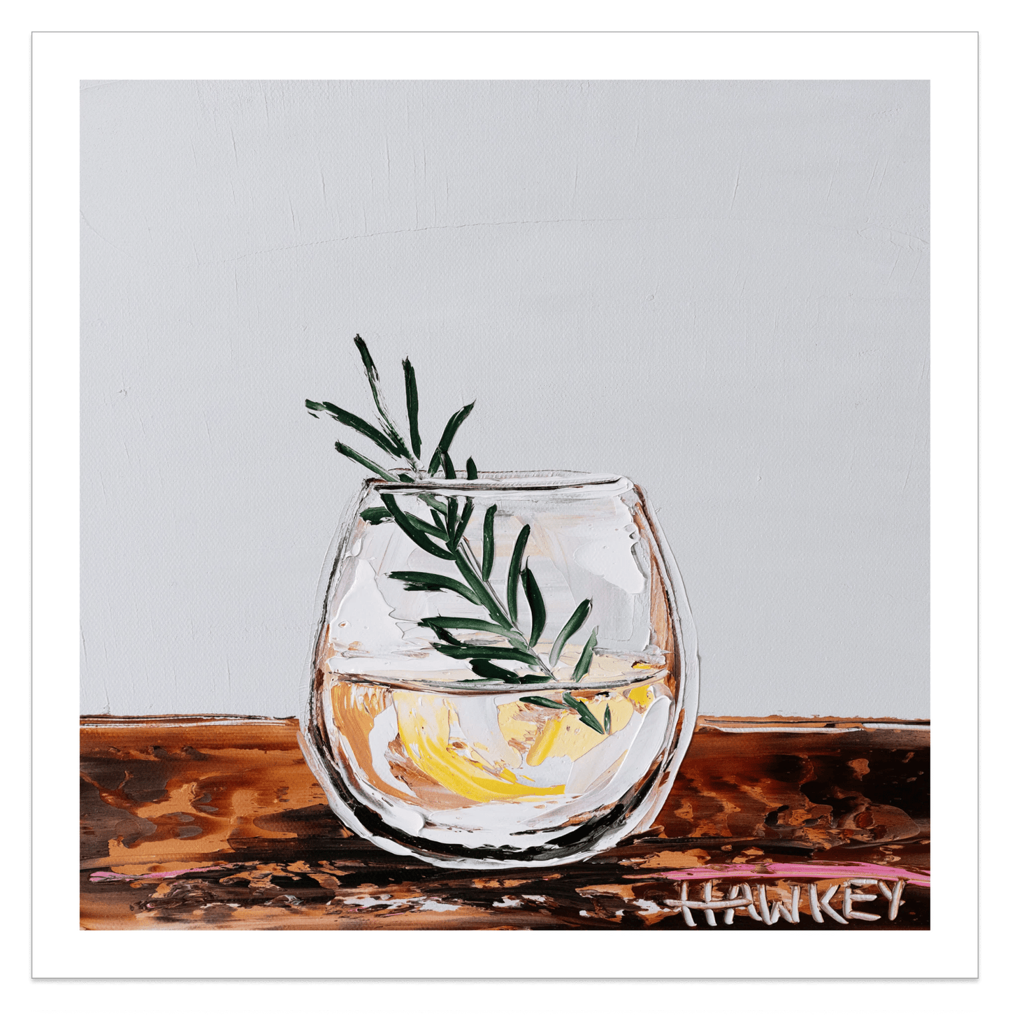 Gin And Tonic 14 Grey - Fine Art Print - Gold Coast Gallery Of ArtAngela Hawkey