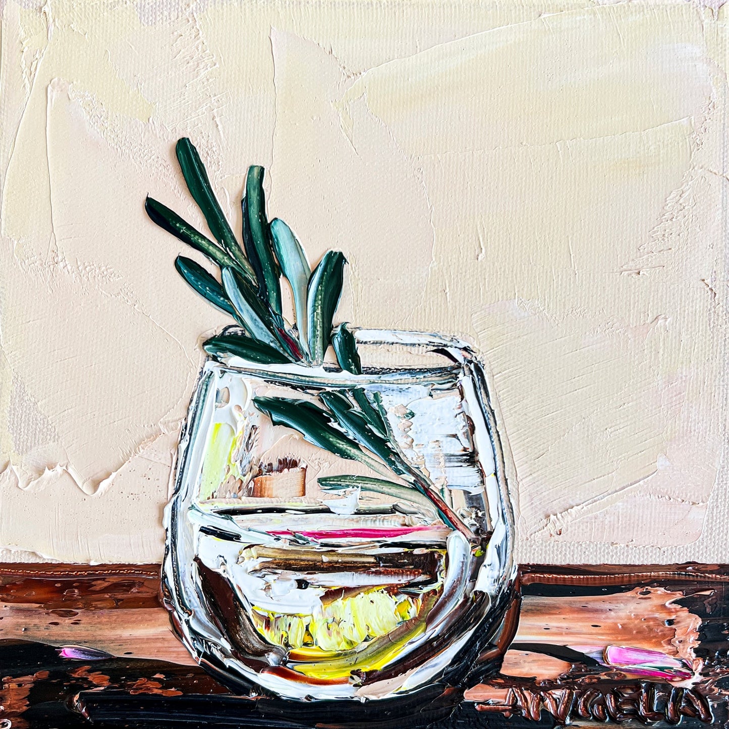 Gin With Lemon - Original Art - Gold Coast Gallery Of ArtAngela Hawkey