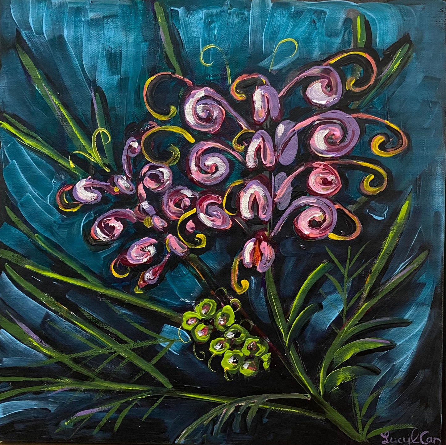 Grevillea Dorothy Gordon - Original Art - Gold Coast Gallery Of ArtLucy Car