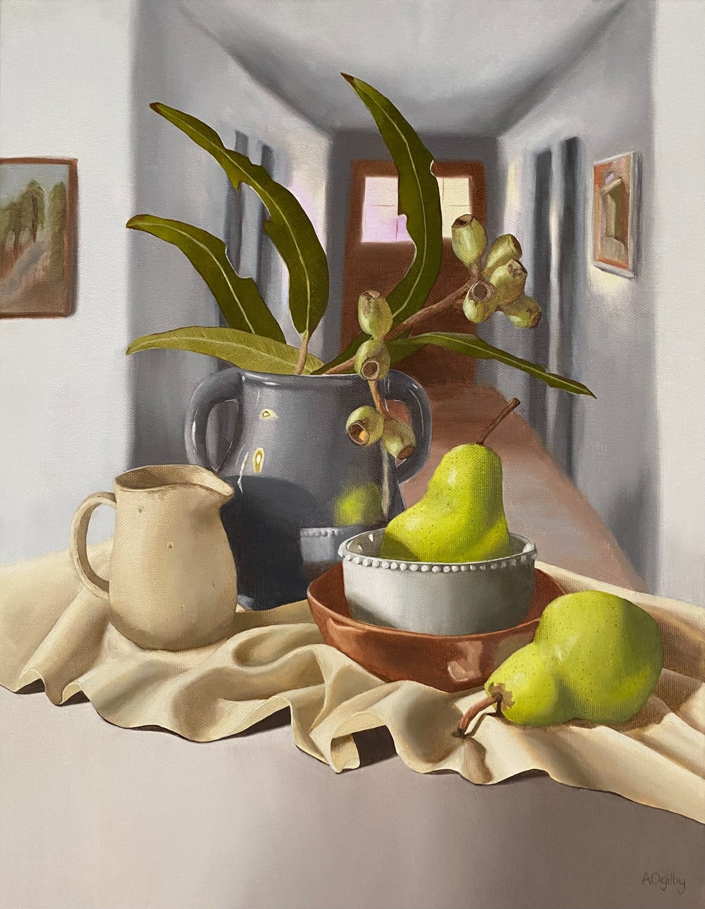 Gumnuts and Stacked Bowls - Original Art - Gold Coast Gallery Of ArtAmanda Ogilby