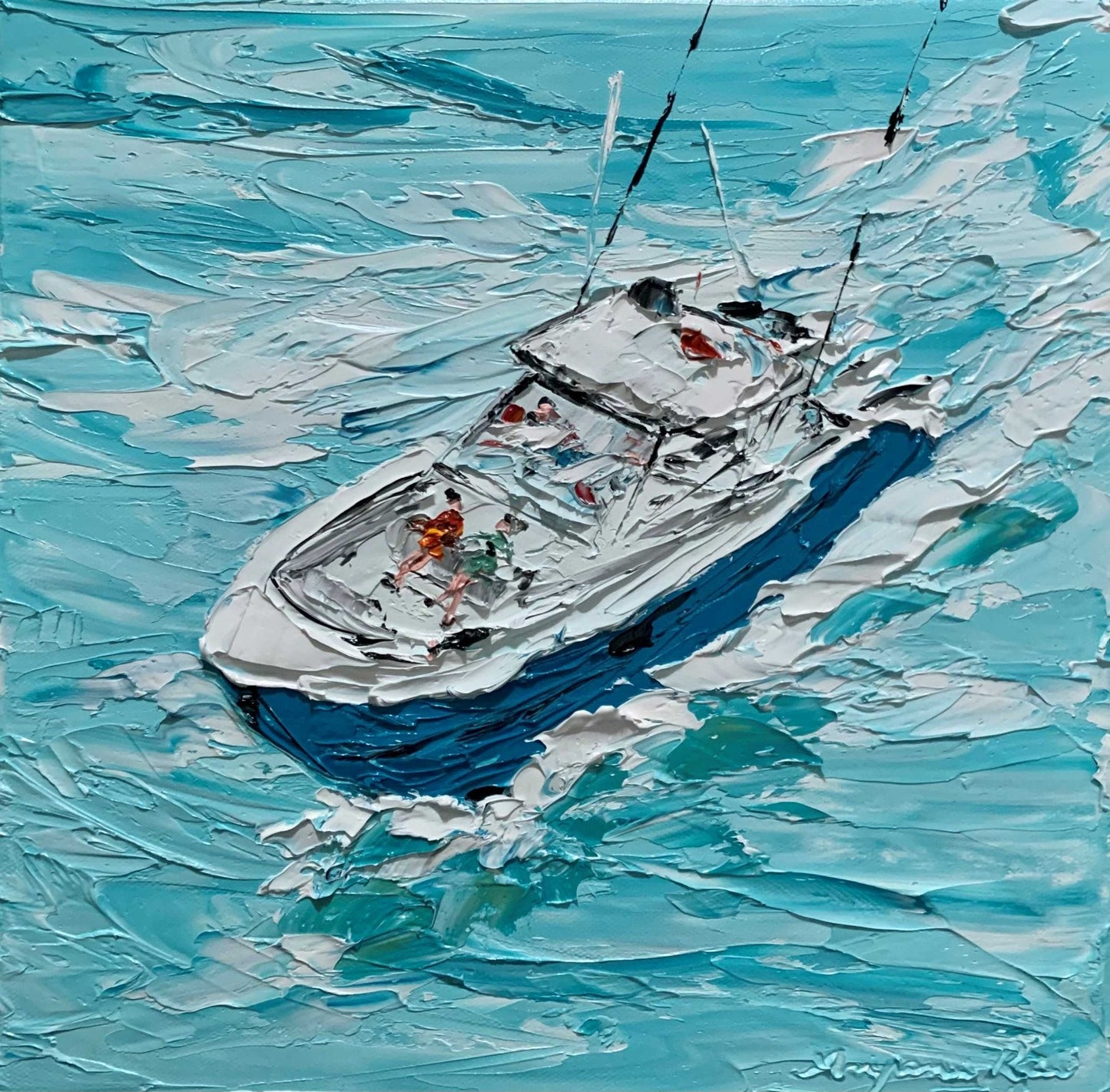 Holiday on Yacht - Original Art - Gold Coast Gallery Of ArtAnjana Rai