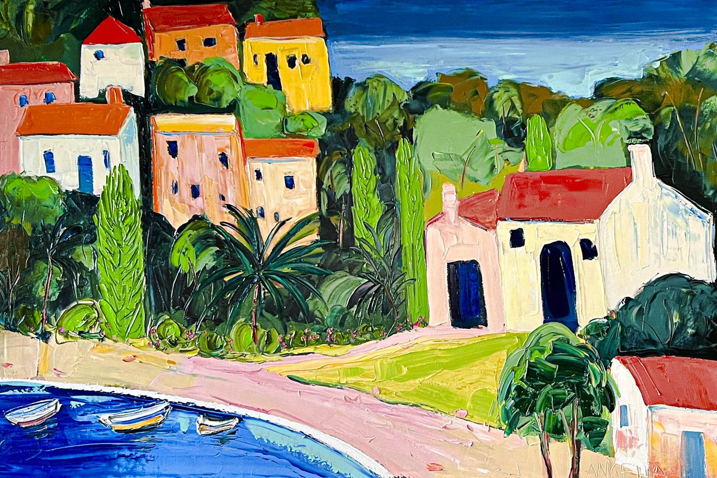 Houses On The Hill - Original Art - Gold Coast Gallery Of ArtAngela Hawkey