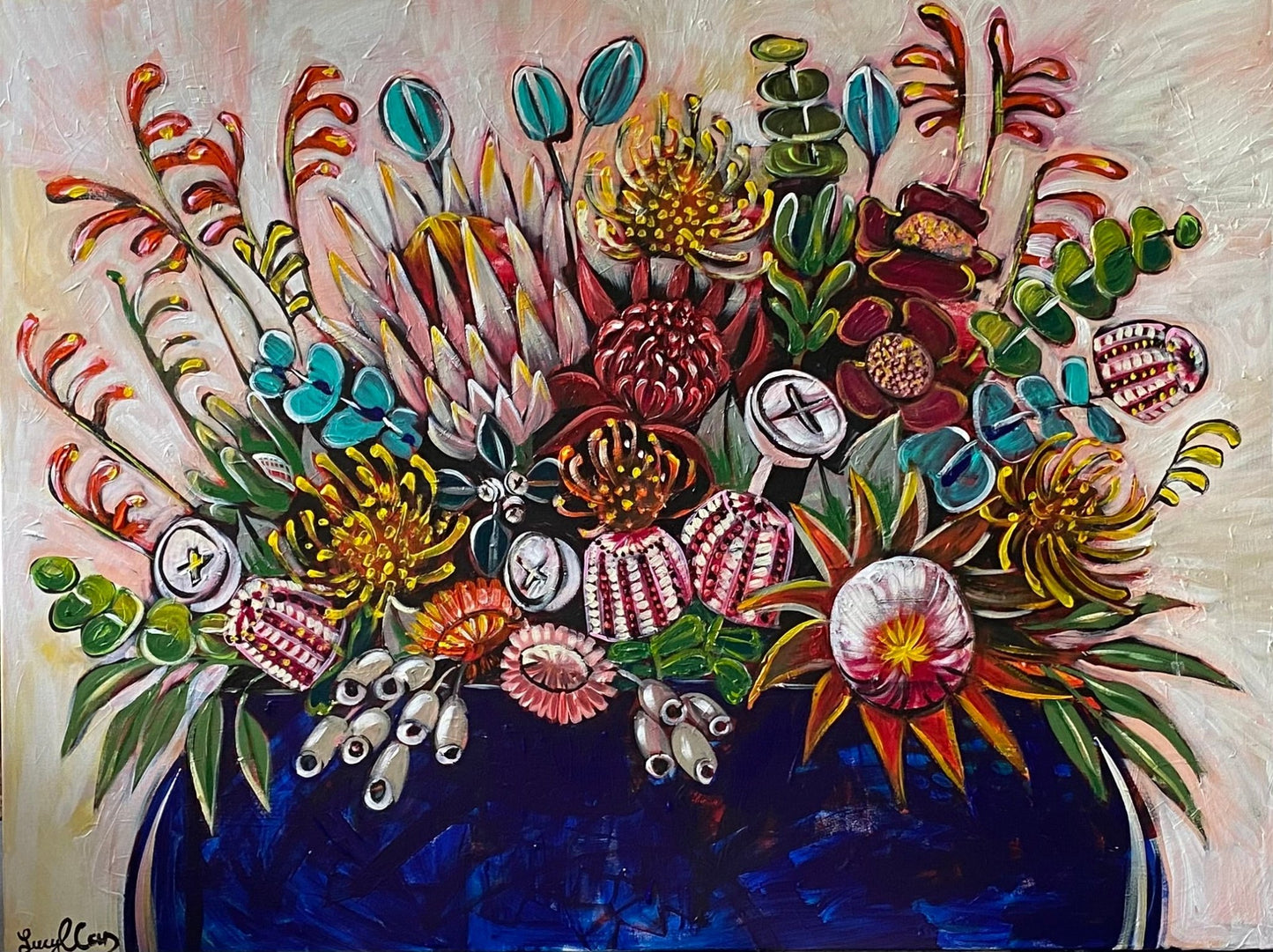 Joyful Aussie Bouquet - Original Art - Gold Coast Gallery Of ArtLucy Car
