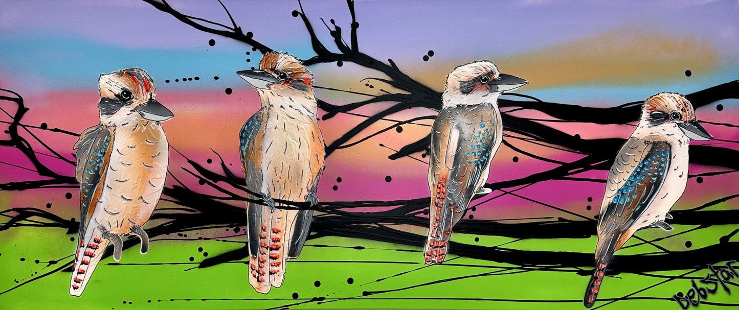 Kookaburras at Sunset - Original Art - Gold Coast Gallery Of ArtDeborah Lang