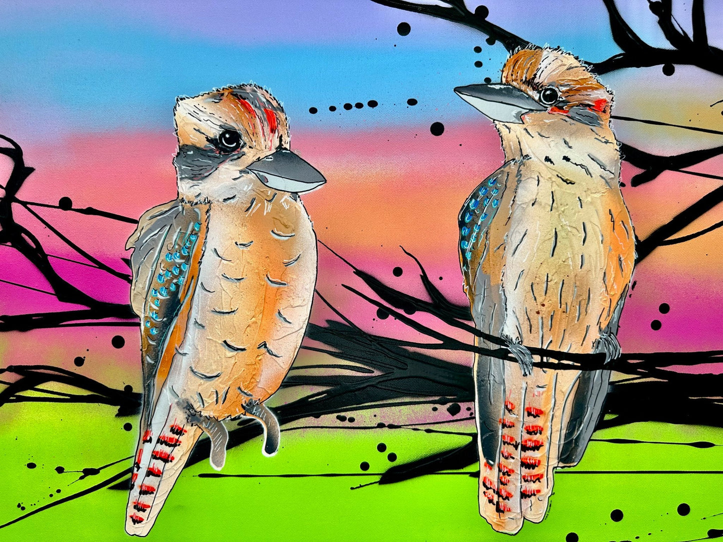 Kookaburras at Sunset - Original Art - Gold Coast Gallery Of ArtDeborah Lang