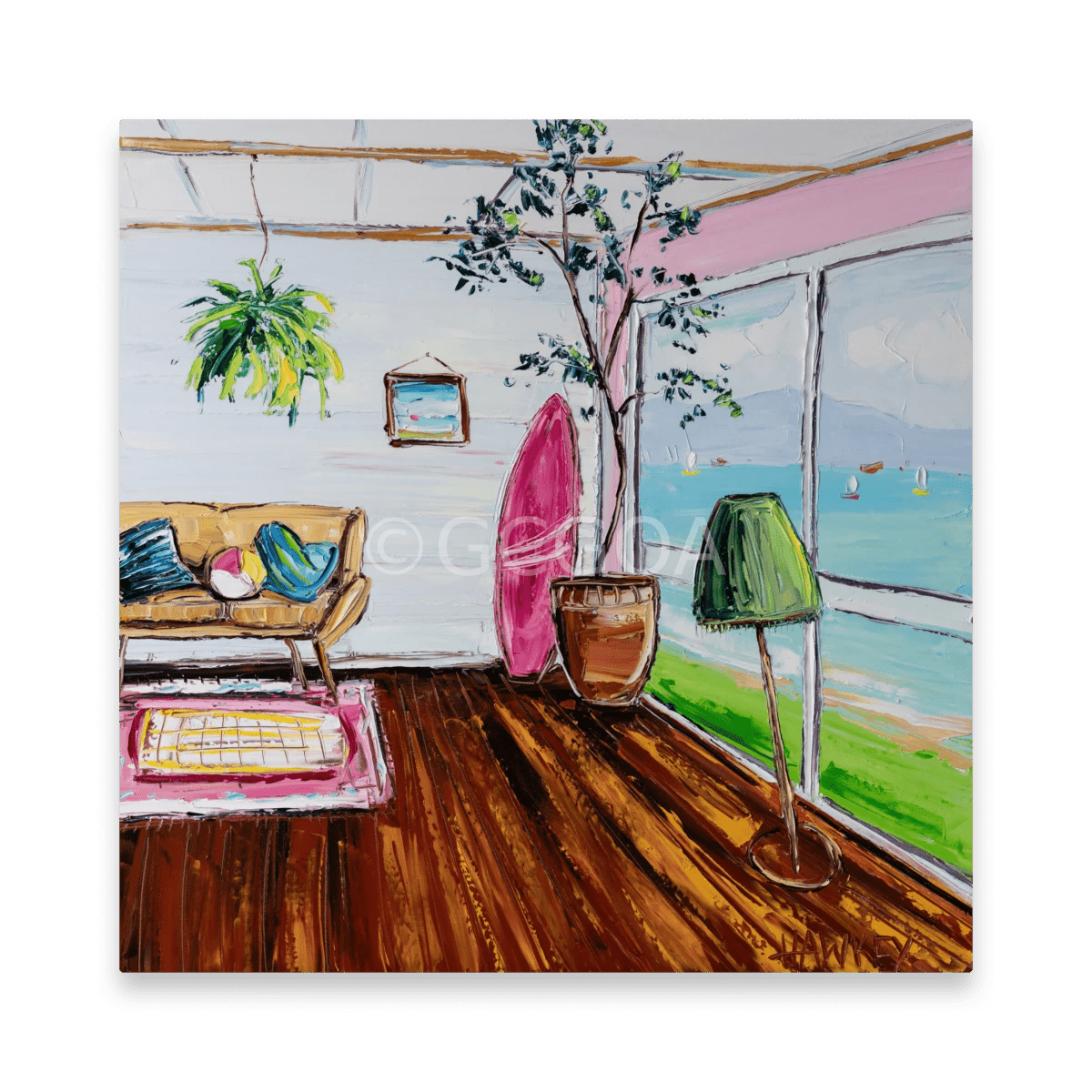 Leaning Lamp And Sea View - Fine Art Print - Gold Coast Gallery Of ArtAngela Hawkey
