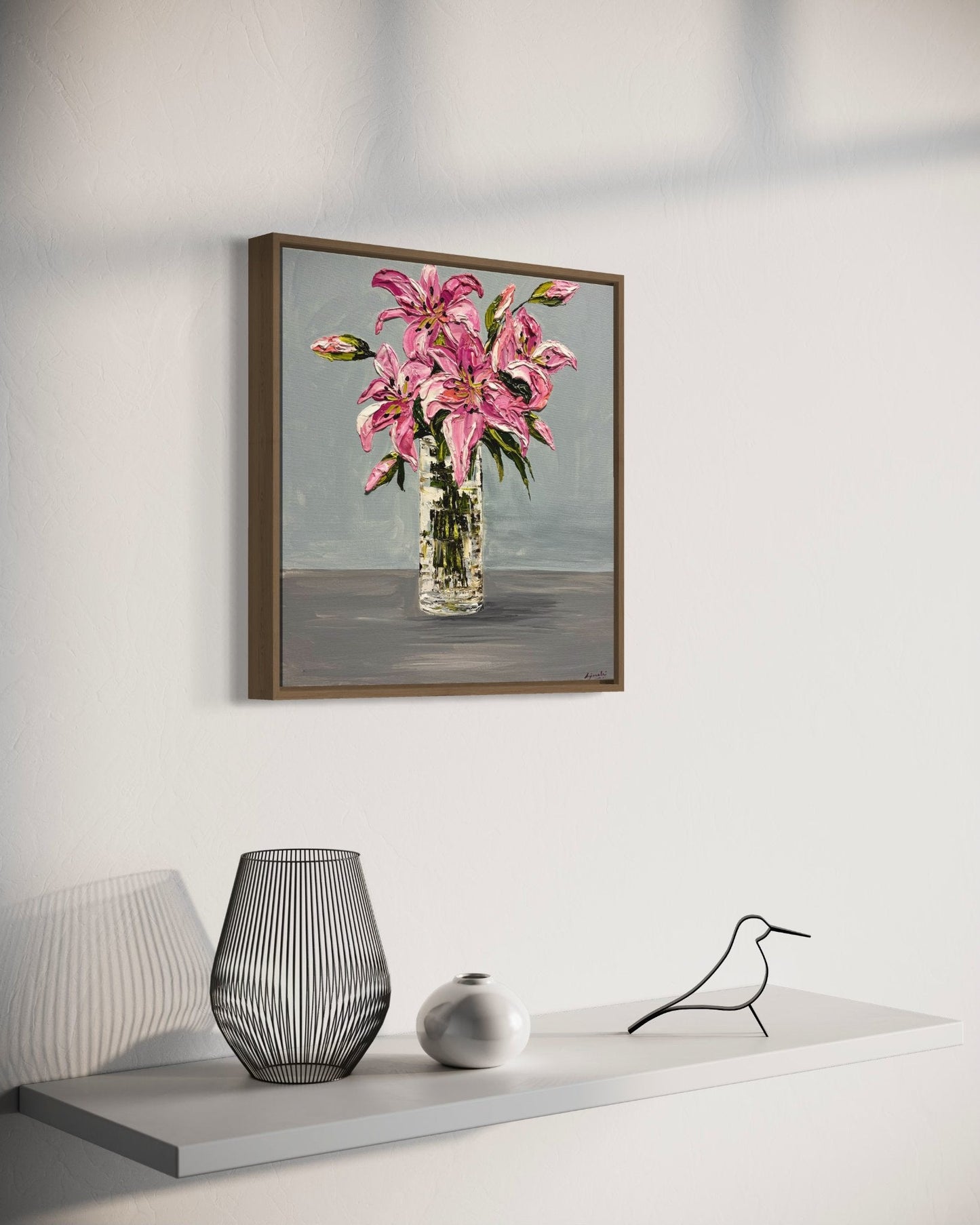 Lilies in glass vase - Original Art - Gold Coast Gallery Of ArtAnjana Rai