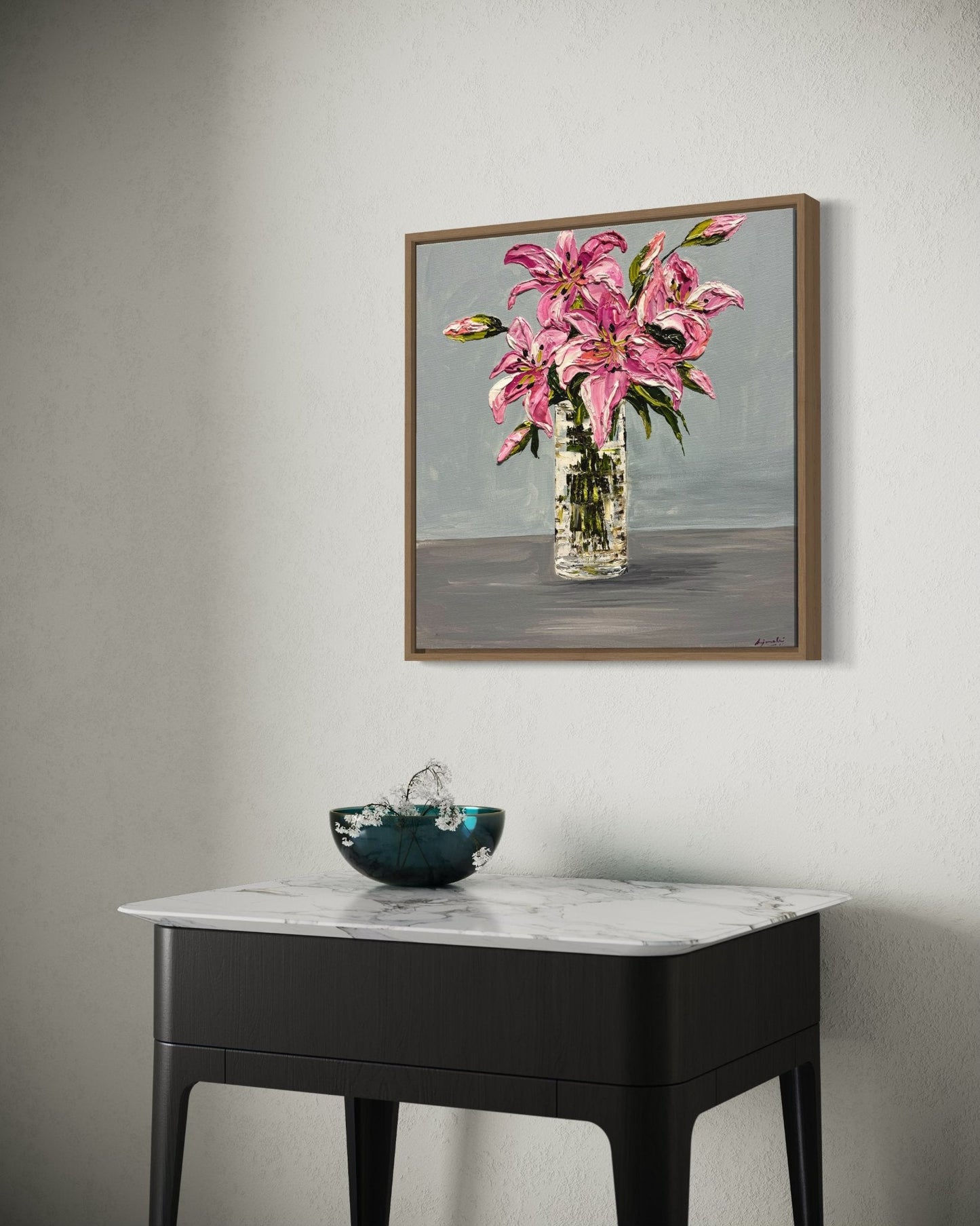 Lilies in glass vase - Original Art - Gold Coast Gallery Of ArtAnjana Rai