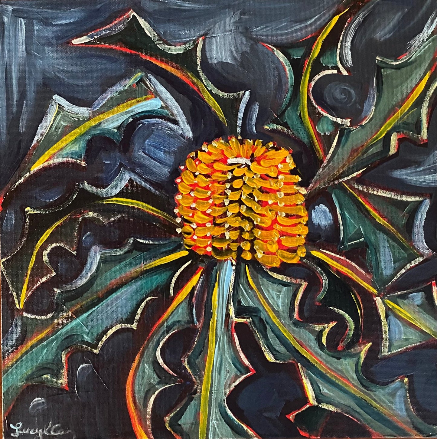 Little Golden Banksia - Original Art - Gold Coast Gallery Of ArtLucy Car