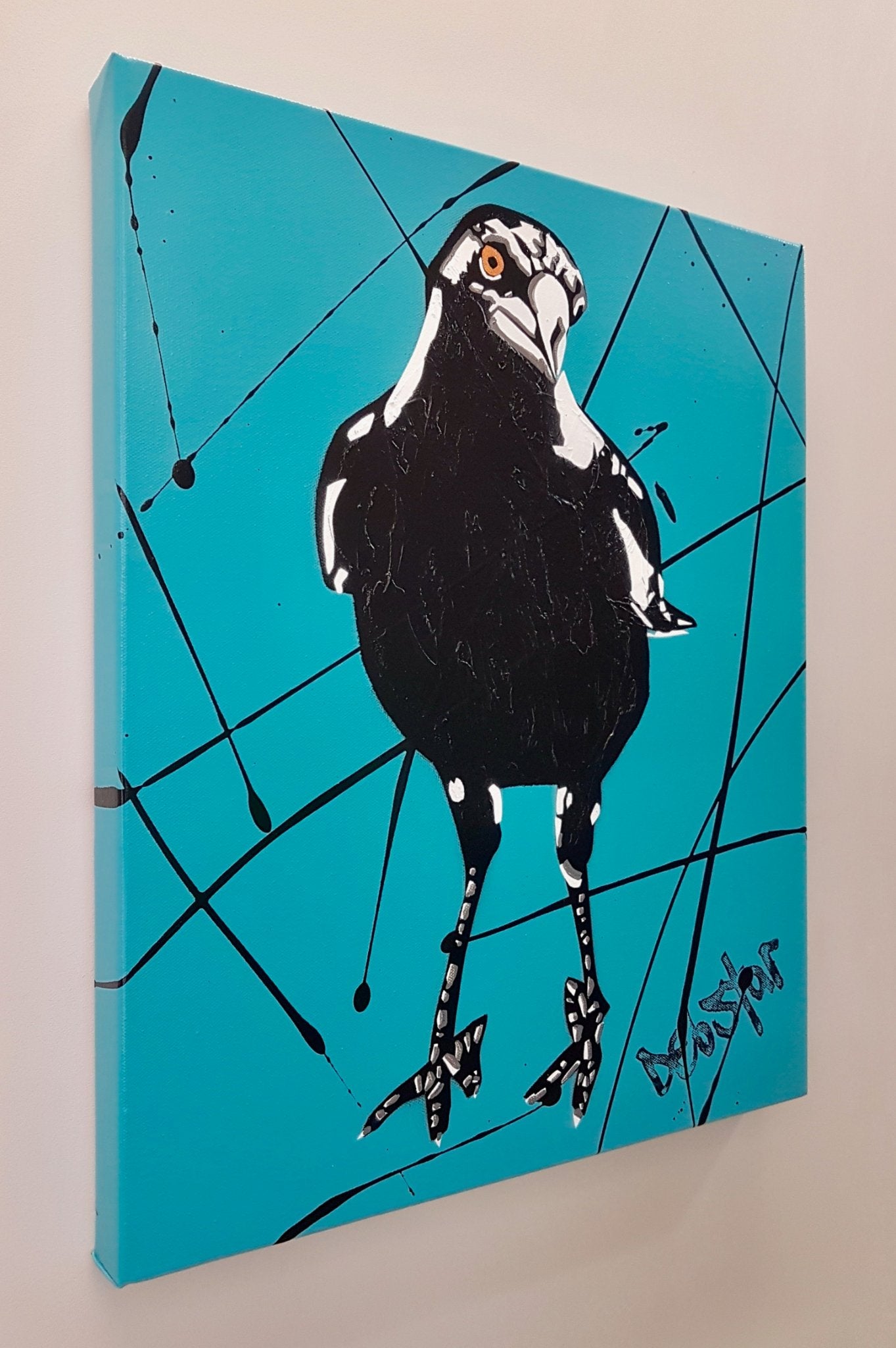Magpie Blue Pop - Original Art - Gold Coast Gallery Of ArtDeborah Lang