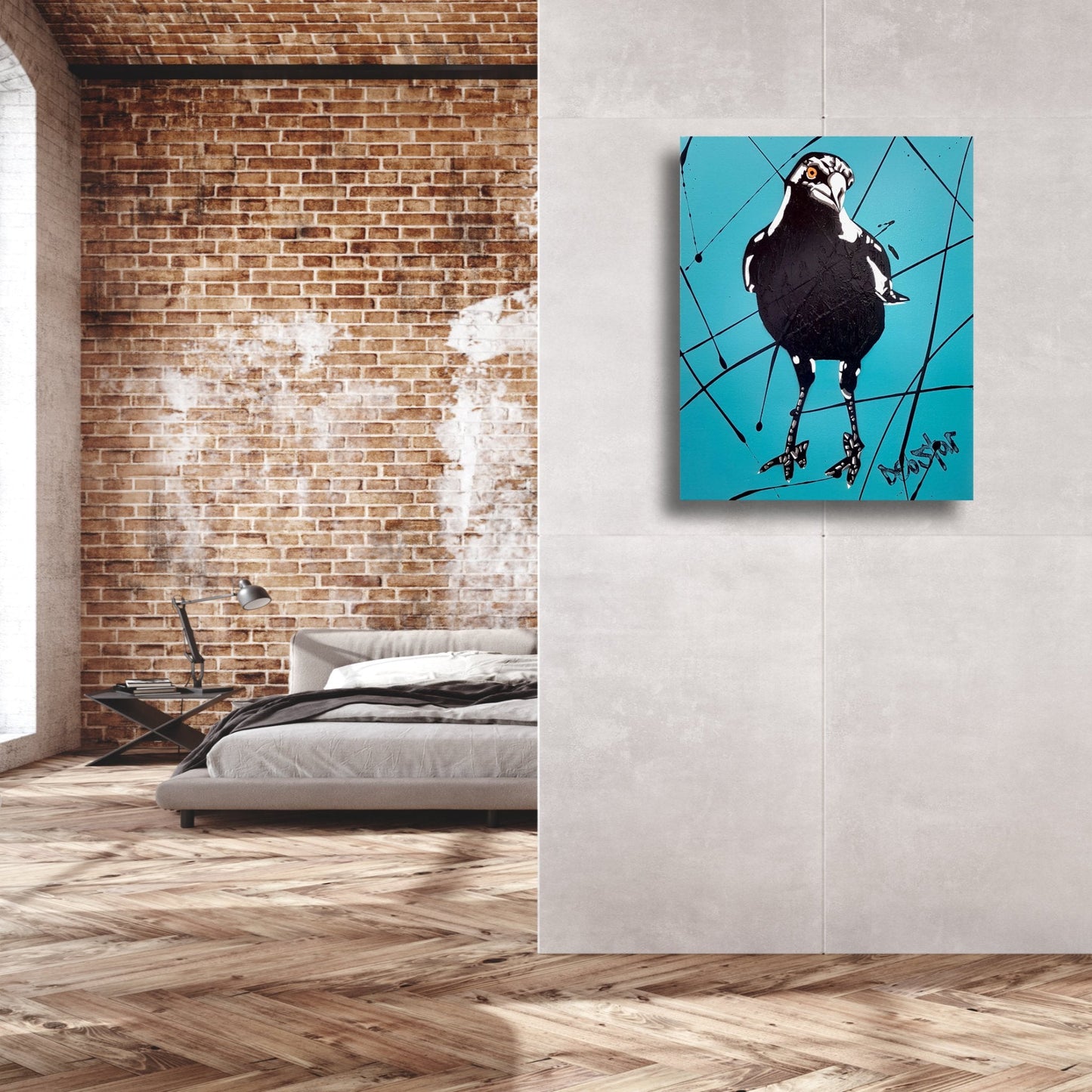 Magpie Blue Pop - Original Art - Gold Coast Gallery Of ArtDeborah Lang