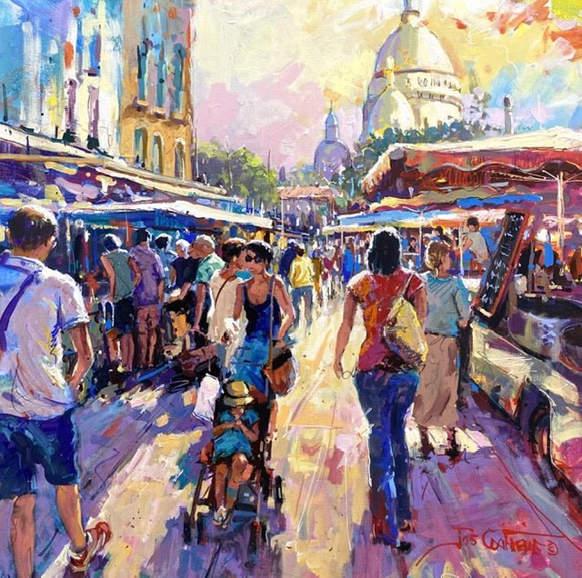 Market Day in Paris - Original Art - Gold Coast Gallery Of ArtJos Coufreur