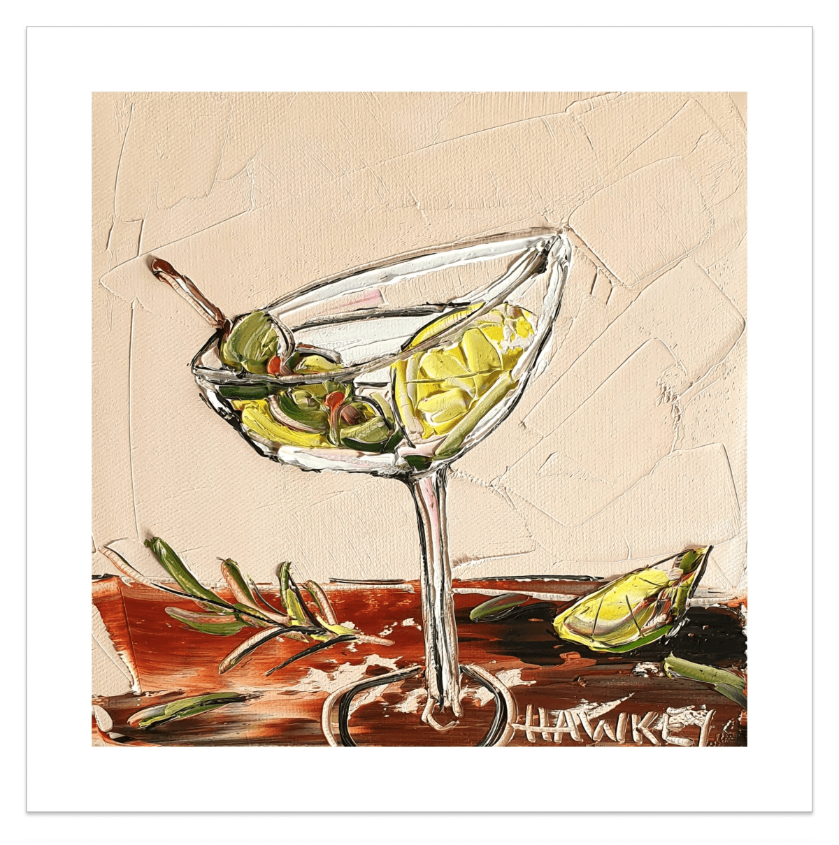 Martini And Lemon - Fine Art Print - Gold Coast Gallery Of ArtAngela Hawkey