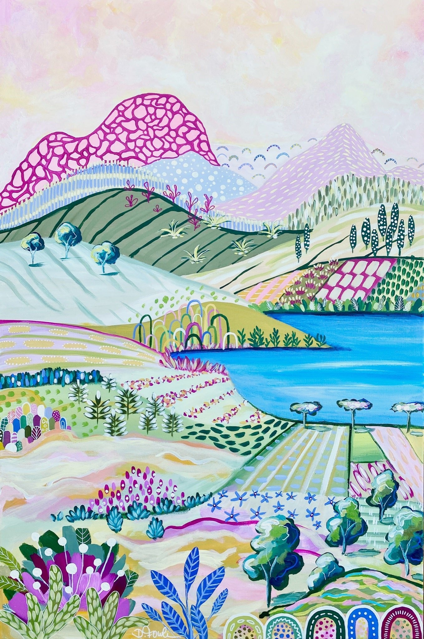 MEADOW MAGIC - ABSTRACT LANDSCAPE - Original Art - Gold Coast Gallery Of ArtDaniela Fowler Art