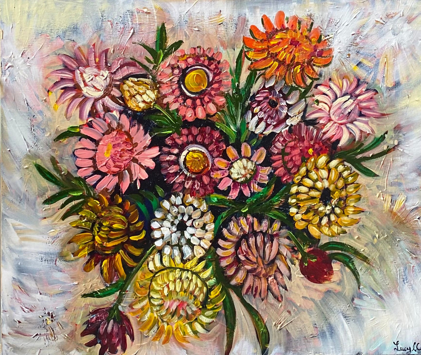 Native Everlasting Daisies - Original Art - Gold Coast Gallery Of ArtLucy Car