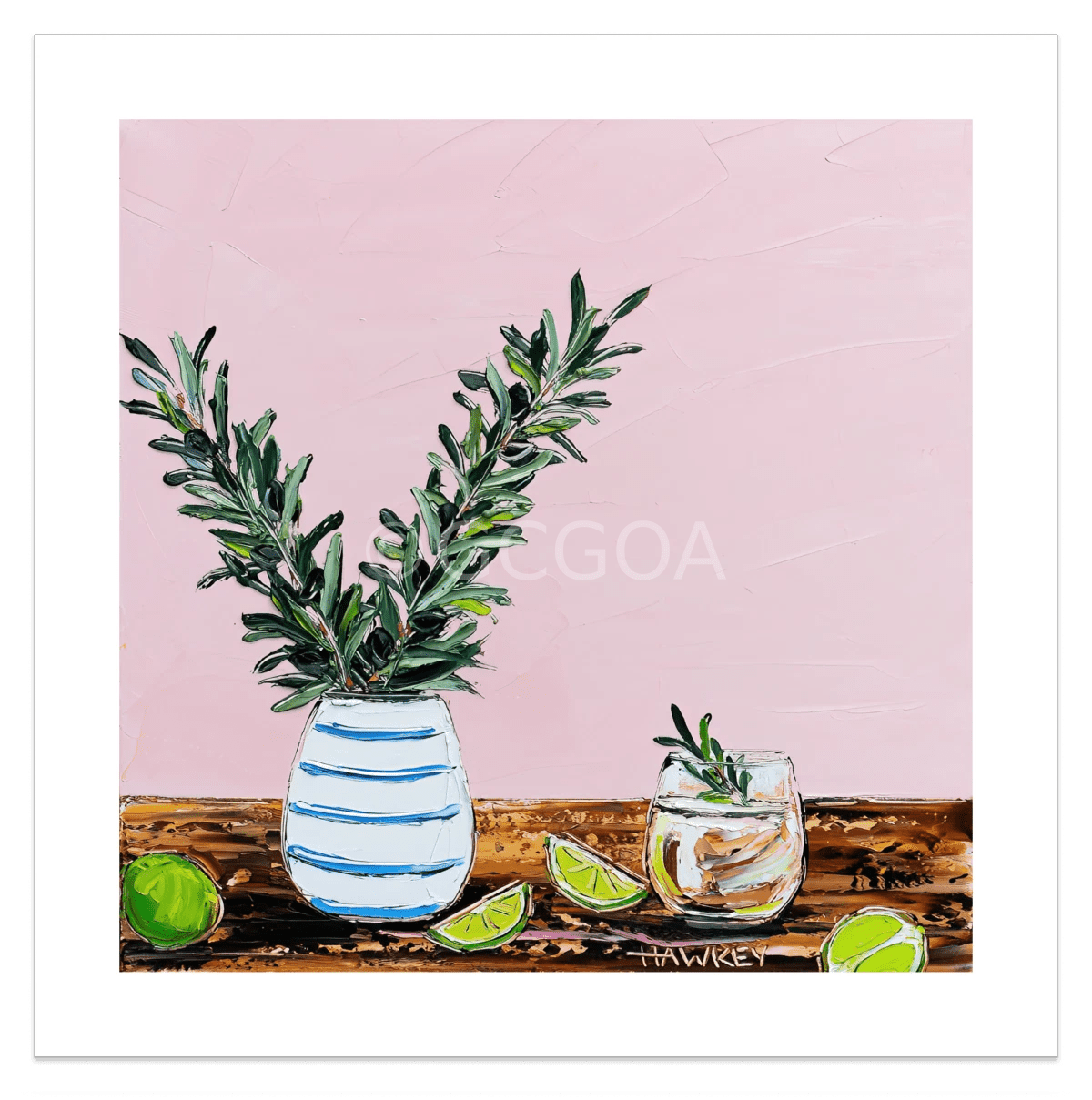 Olive Branch Gin And Limes - Fine Art Print - Gold Coast Gallery Of ArtAngela Hawkey