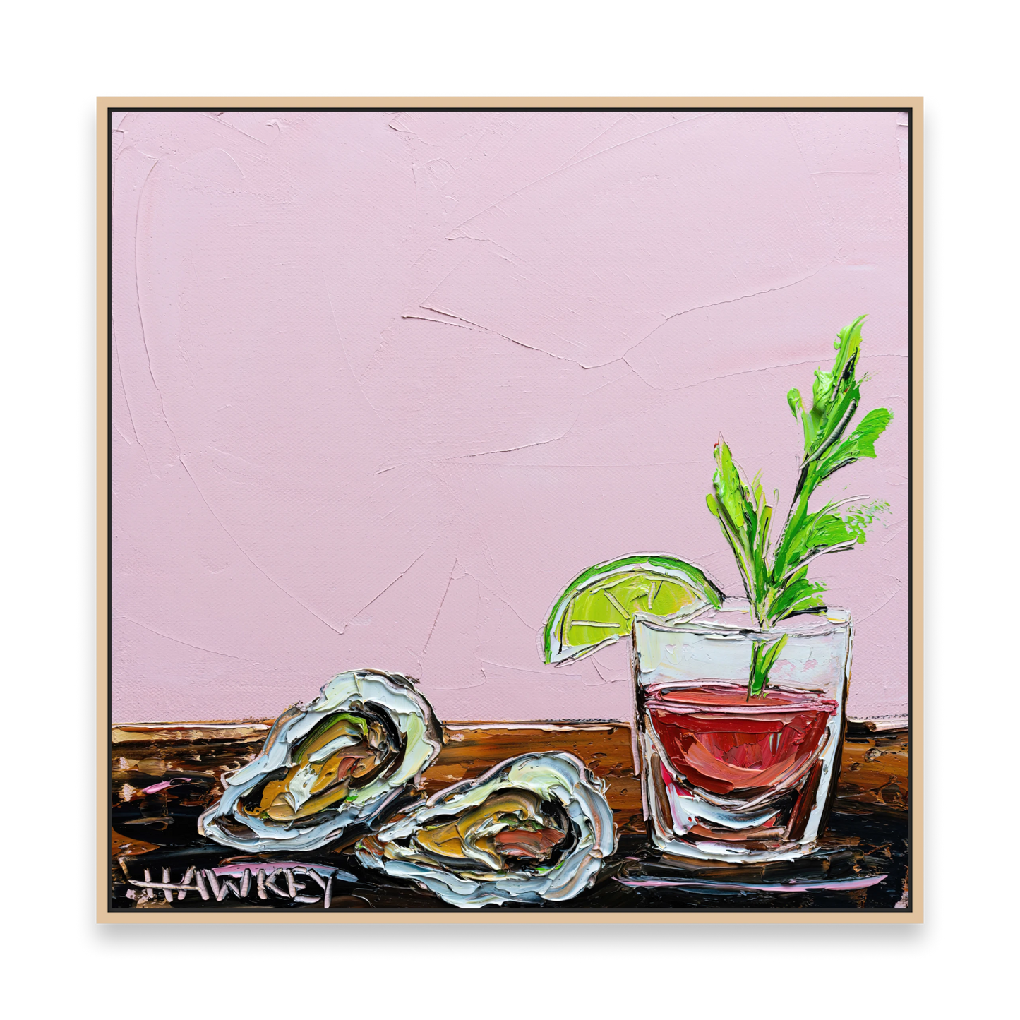 Oysters And Cocktail - Fine Art Print - Gold Coast Gallery Of ArtAngela Hawkey