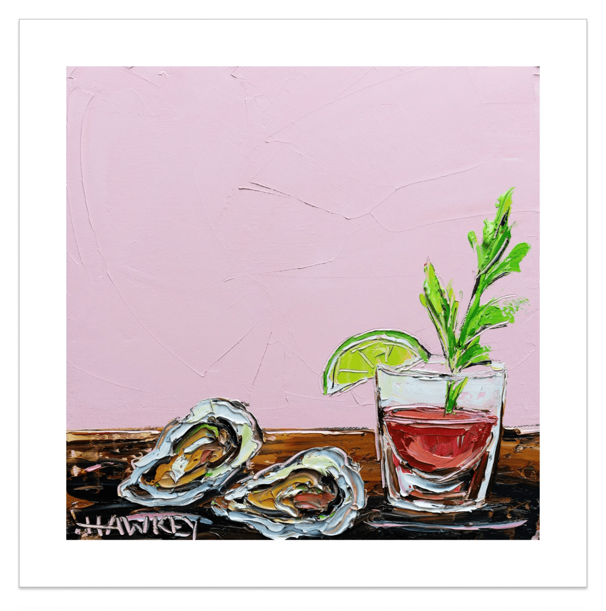 Oysters And Cocktail - Fine Art Print - Gold Coast Gallery Of ArtAngela Hawkey
