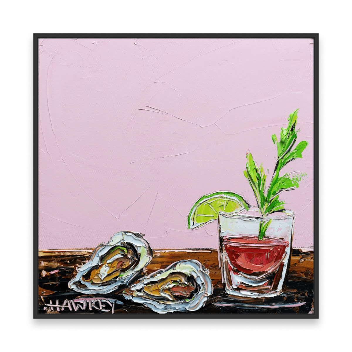 Oysters And Cocktail - Fine Art Print - Gold Coast Gallery Of ArtAngela Hawkey