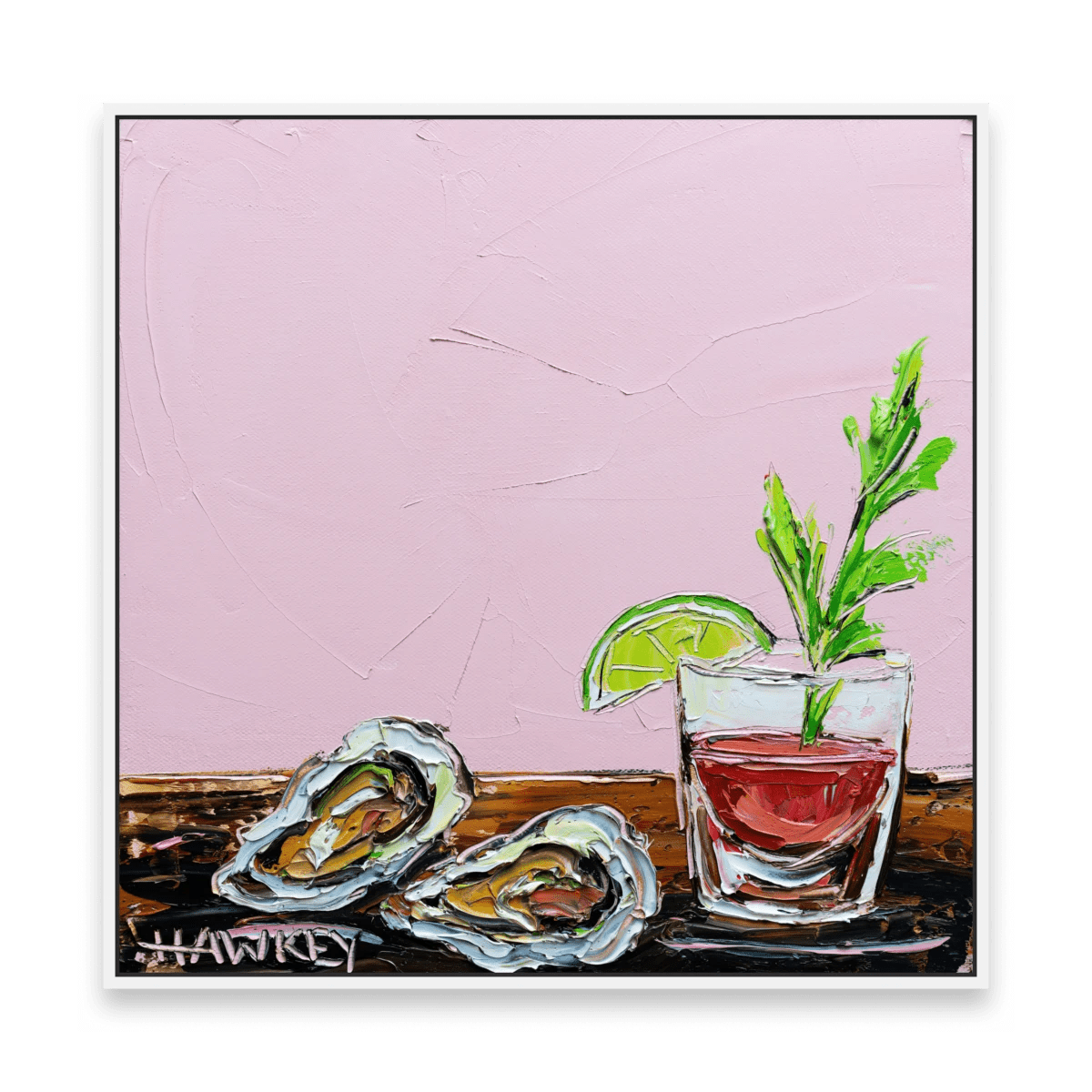 Oysters And Cocktail - Fine Art Print - Gold Coast Gallery Of ArtAngela Hawkey