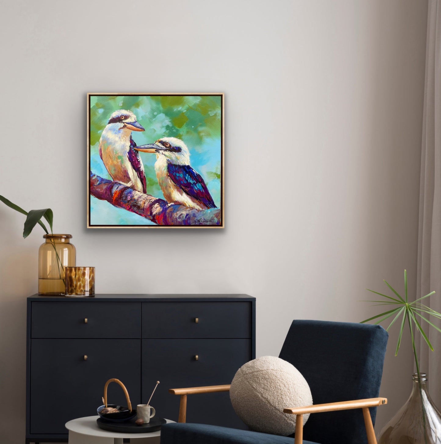 Pair of Kookaburras 3 - Original Art - Gold Coast Gallery Of ArtJos Coufreur