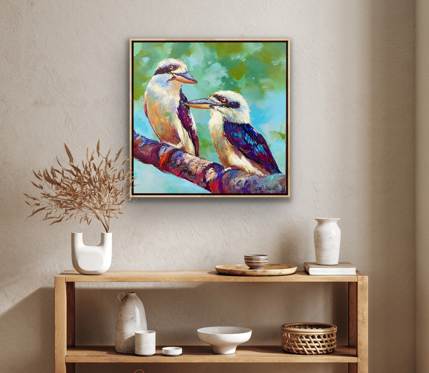 Pair of Kookaburras 3 - Original Art - Gold Coast Gallery Of ArtJos Coufreur